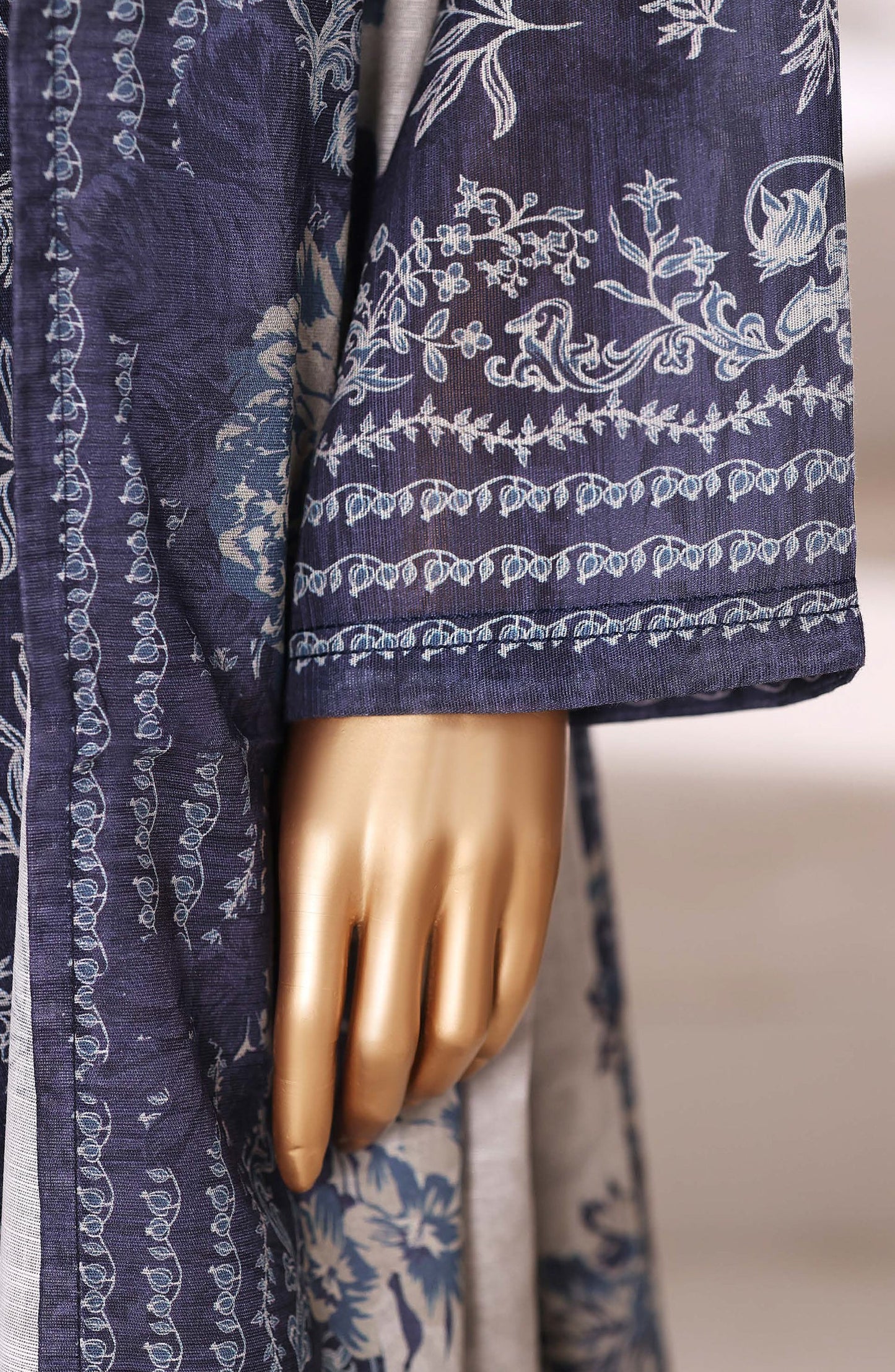 Sadabahar Printed Khaddar Stitched 3 Piece Suit - Design-10 - SBD25KHD - Blue - Winter Collection