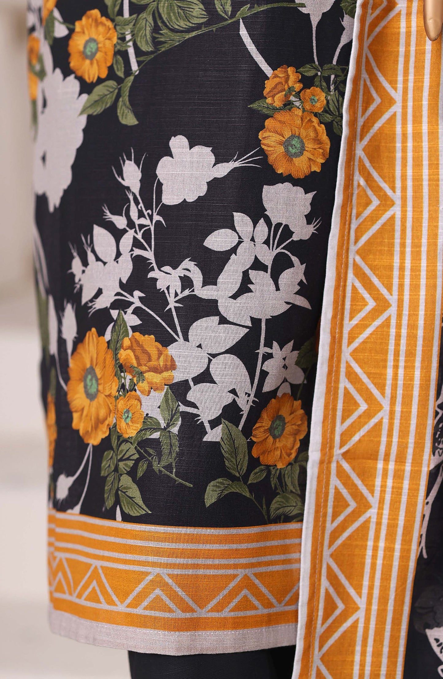 Sadabahar Printed Khaddar Stitched 3 Piece Suit - Design-02 - SBD25KHD - Black - Winter Collection