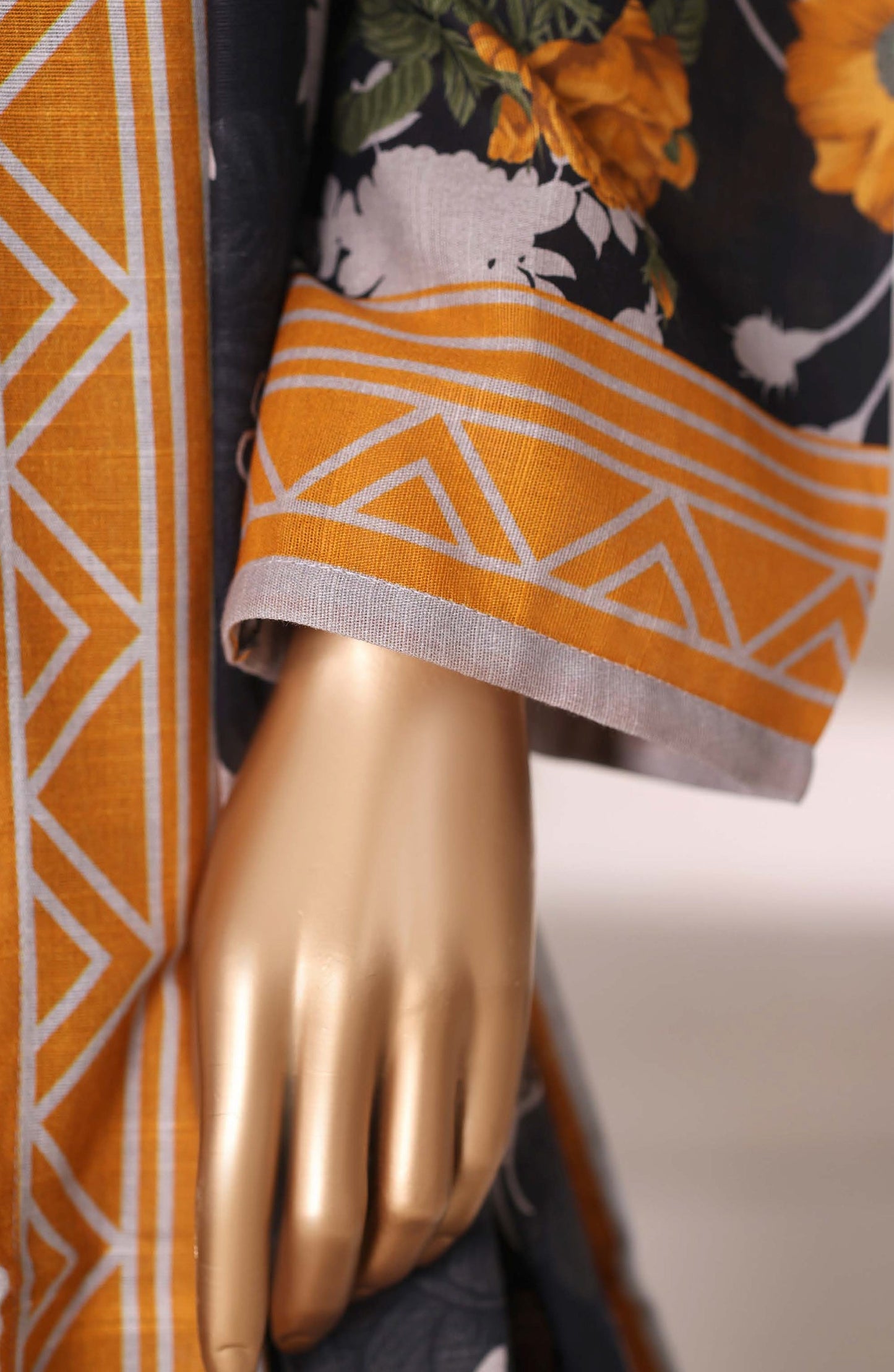 Sadabahar Printed Khaddar Stitched 3 Piece Suit - Design-02 - SBD25KHD - Black - Winter Collection