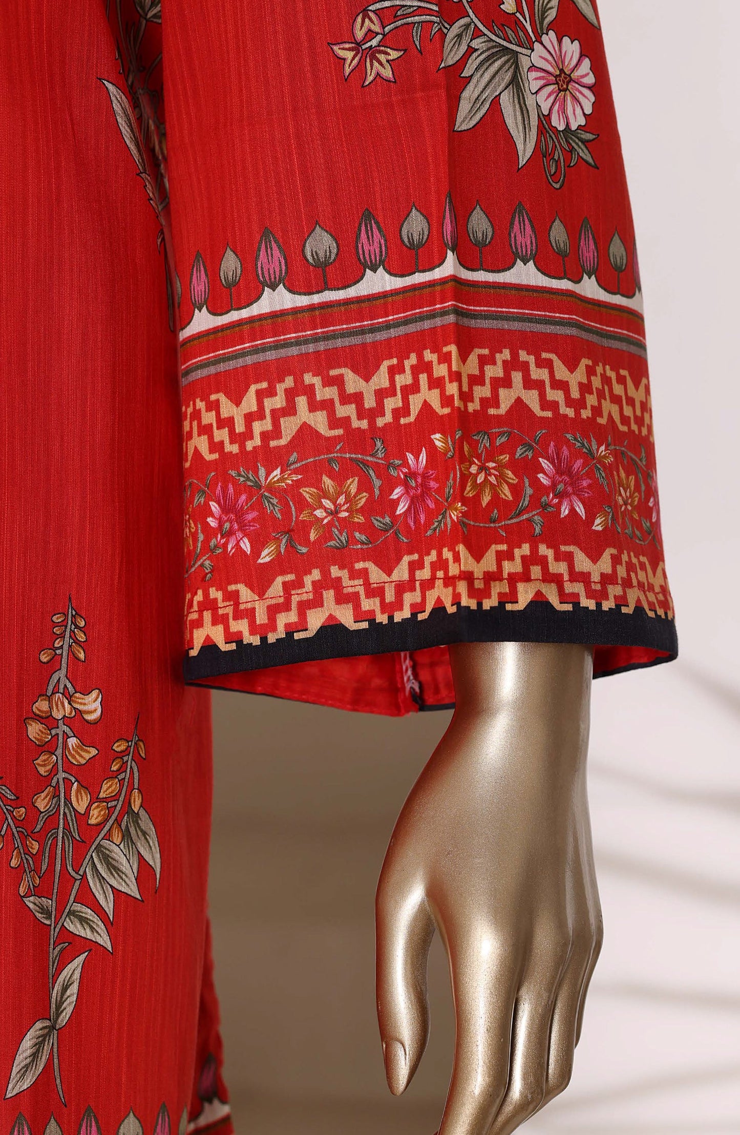 Sadabahar Printed Lawn Stitched 3 Piece Suit - D-03 - SBD26WV7 - Red - Summer Collection