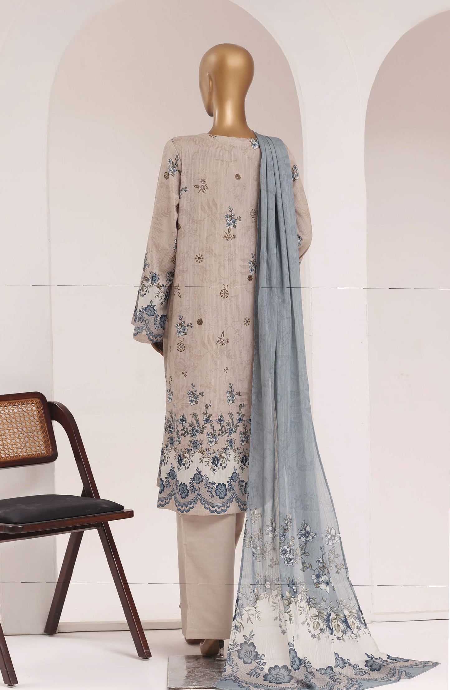 Sadabahar Printed Lawn Stitched 3 Piece Suit - D-05 - SBD26TEN - Cream - Summer Collection