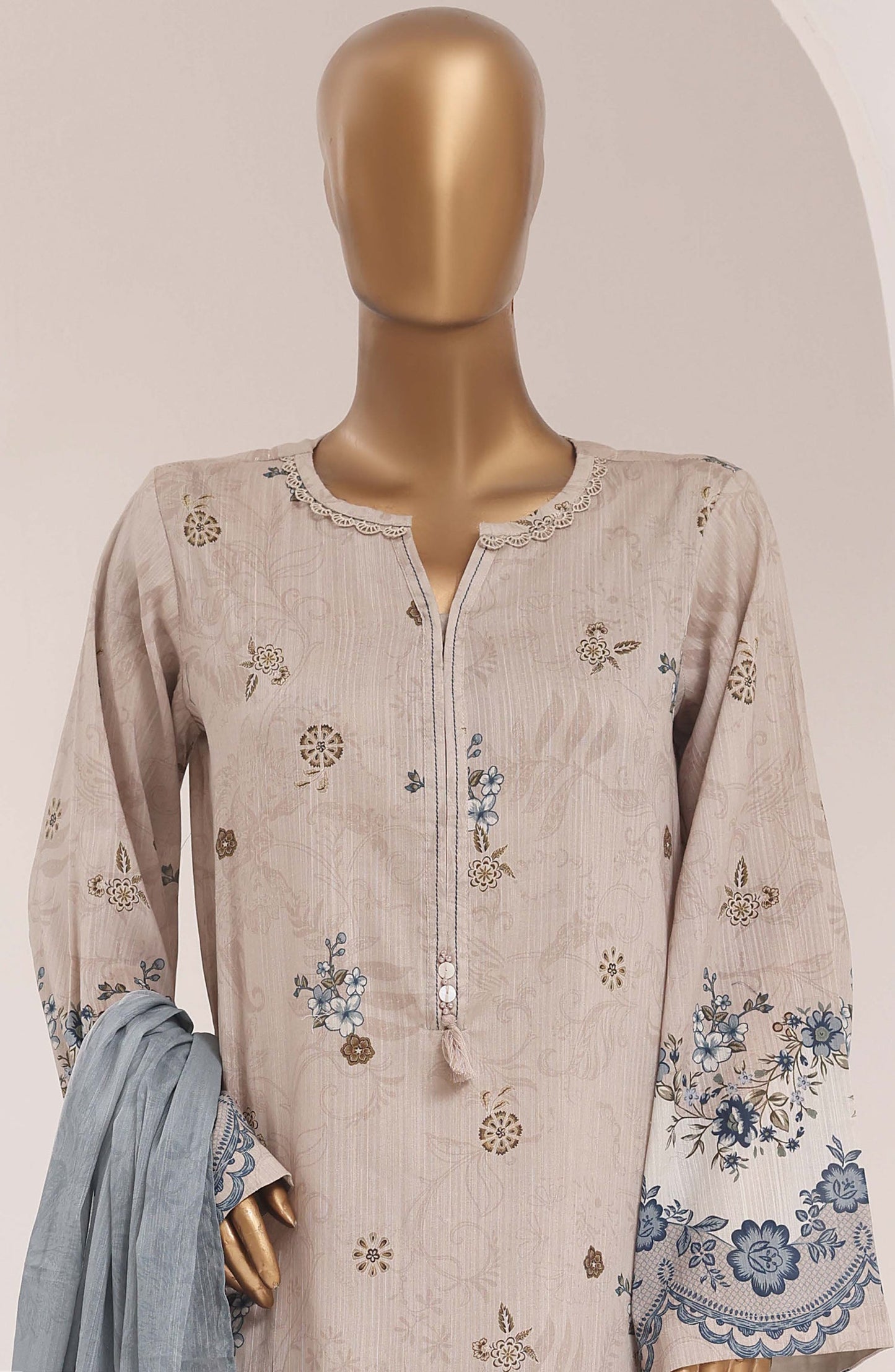 Sadabahar Printed Lawn Stitched 3 Piece Suit - D-05 - SBD26TEN - Cream - Summer Collection