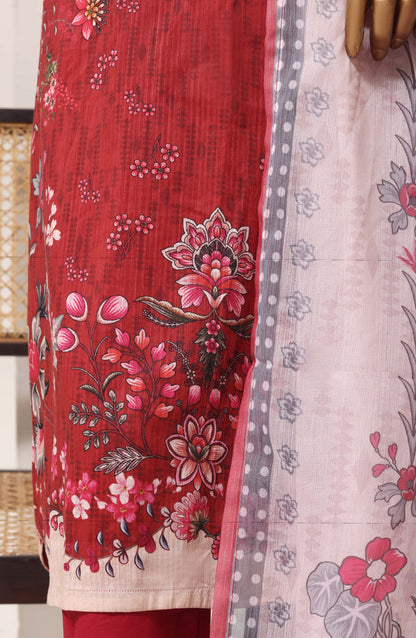 Sadabahar Printed Lawn Stitched 3 Piece Suit - D-07 - SBD26ELV - Red - Summer Collection