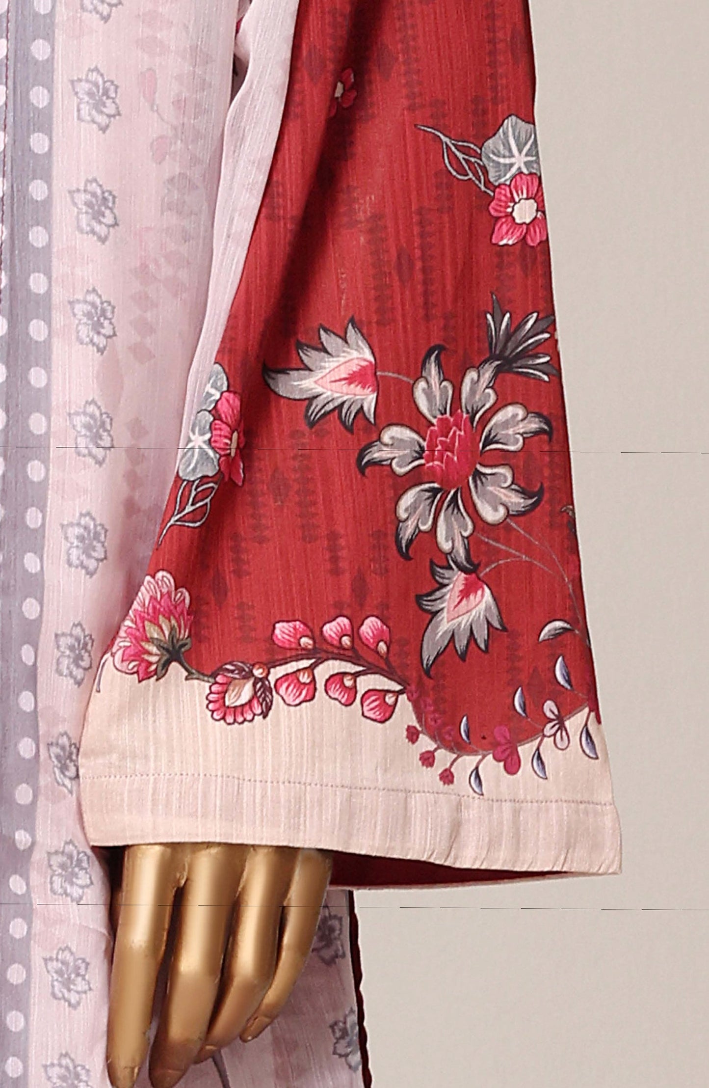 Sadabahar Printed Lawn Stitched 3 Piece Suit - D-07 - SBD26ELV - Red - Summer Collection