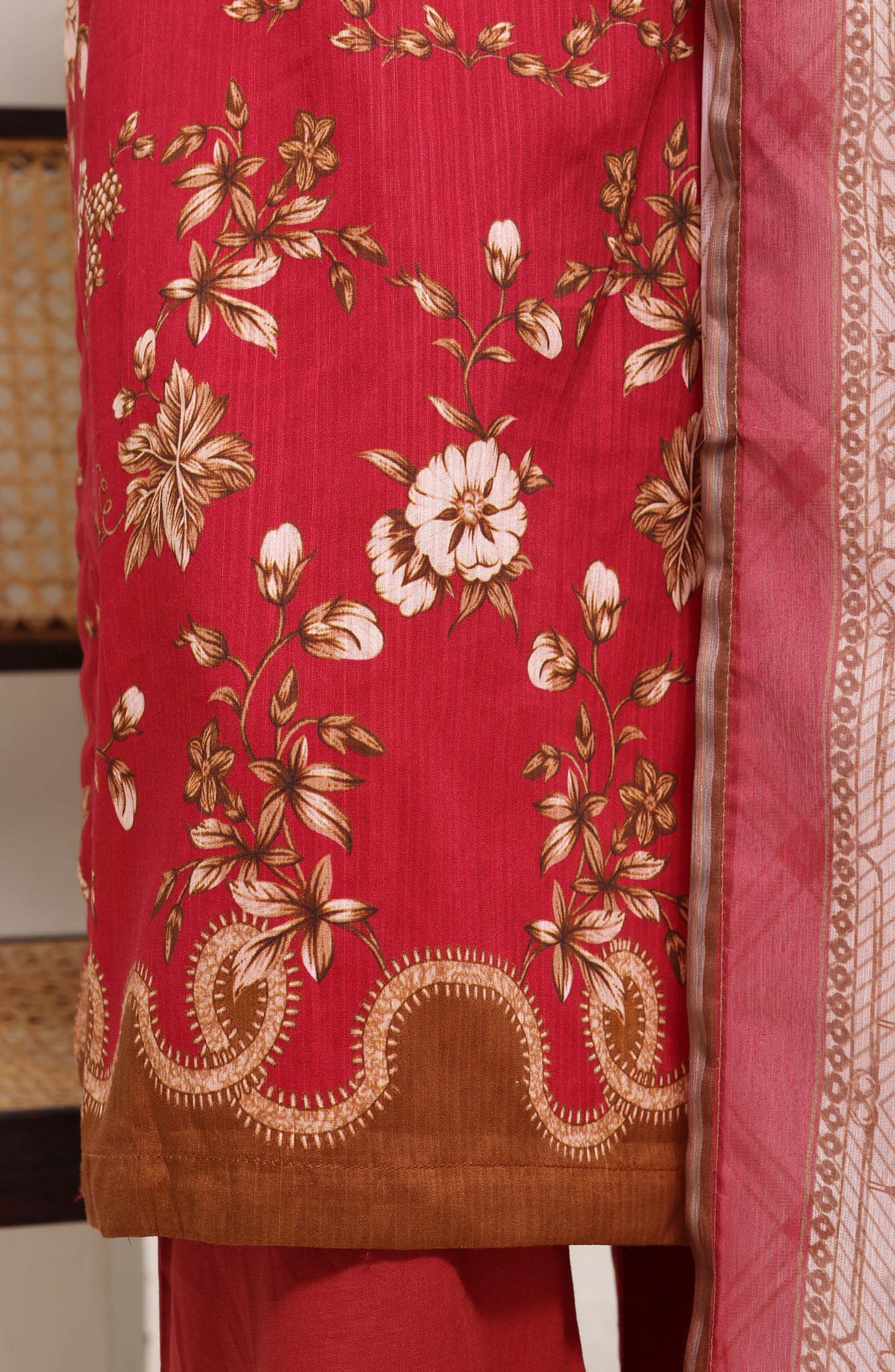 Sadabahar Printed Lawn Stitched 3 Piece Suit - D-04 - SBD26ELV - Red - Summer Collection