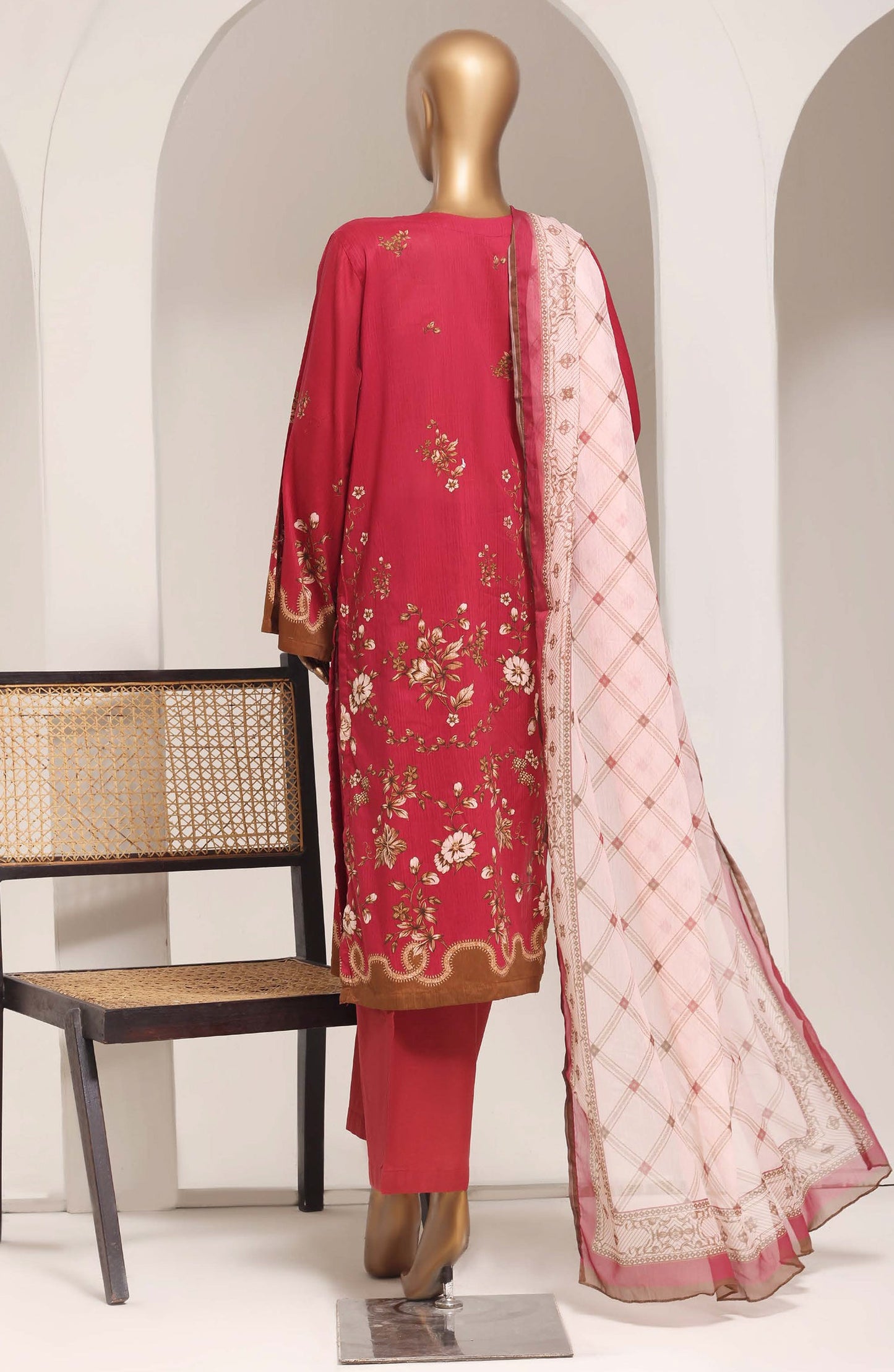 Sadabahar Printed Lawn Stitched 3 Piece Suit - D-04 - SBD26ELV - Red - Summer Collection
