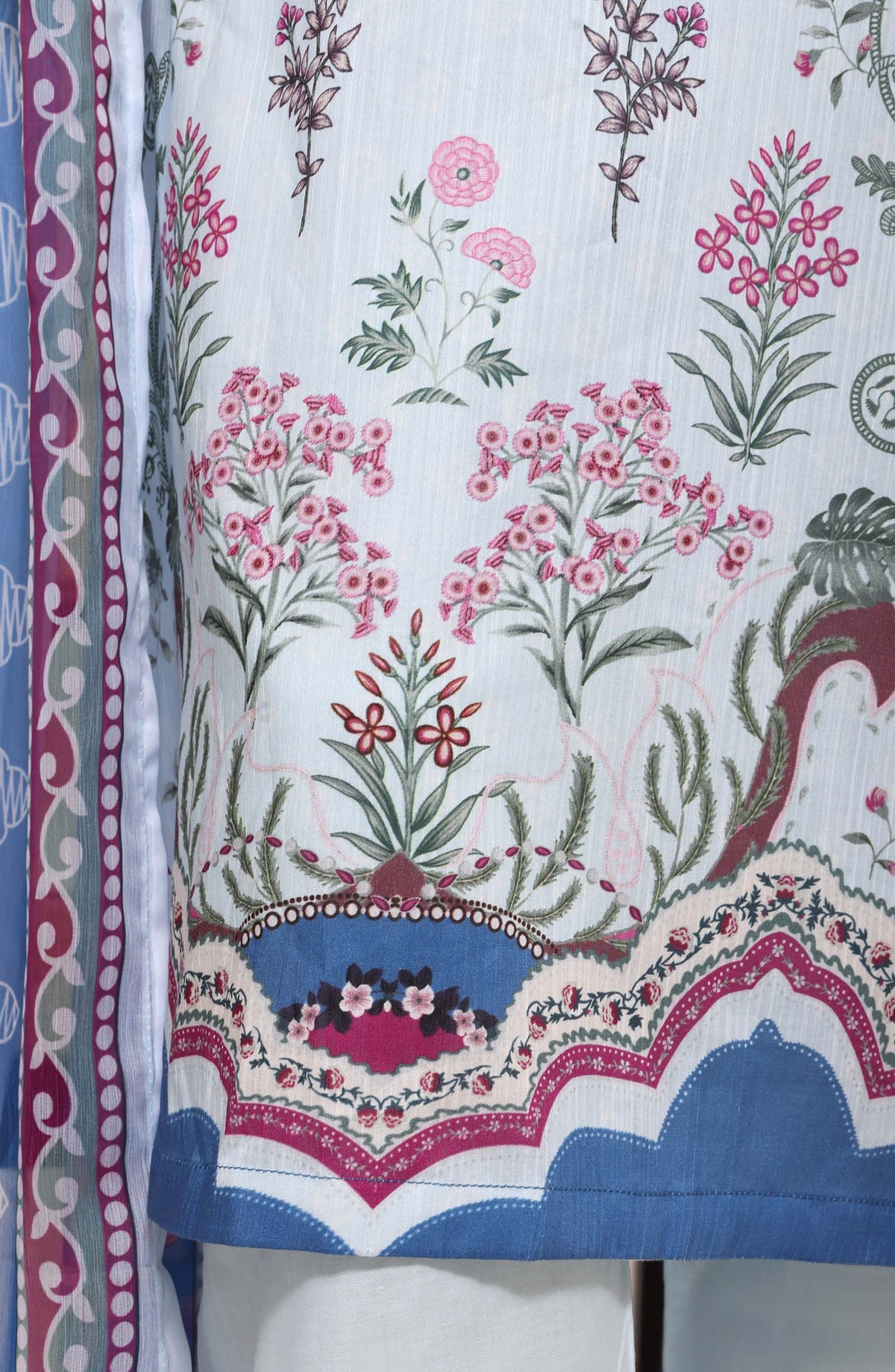 Sadabahar Printed Lawn Stitched 3 Piece Suit - D-02 - SBD26ELV - Ice Blue - Summer Collection