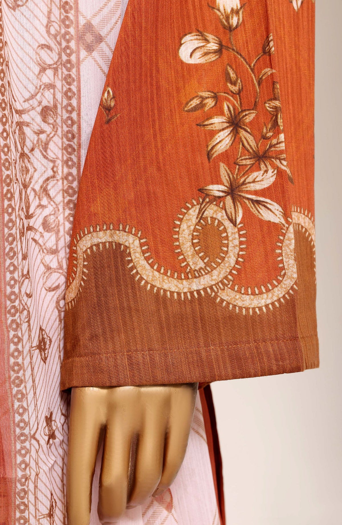Sadabahar Printed Lawn Stitched 3 Piece Suit - D-01 - SBD26ELV - Rust - Summer Collection
