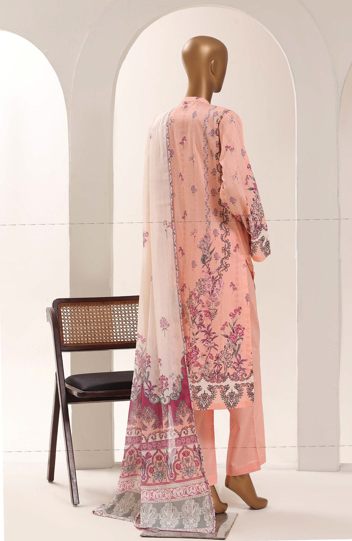Sadabahar Printed Lawn Stitched 3 Piece Suit - D-03 - SBD26WET - Pink - Summer Collection