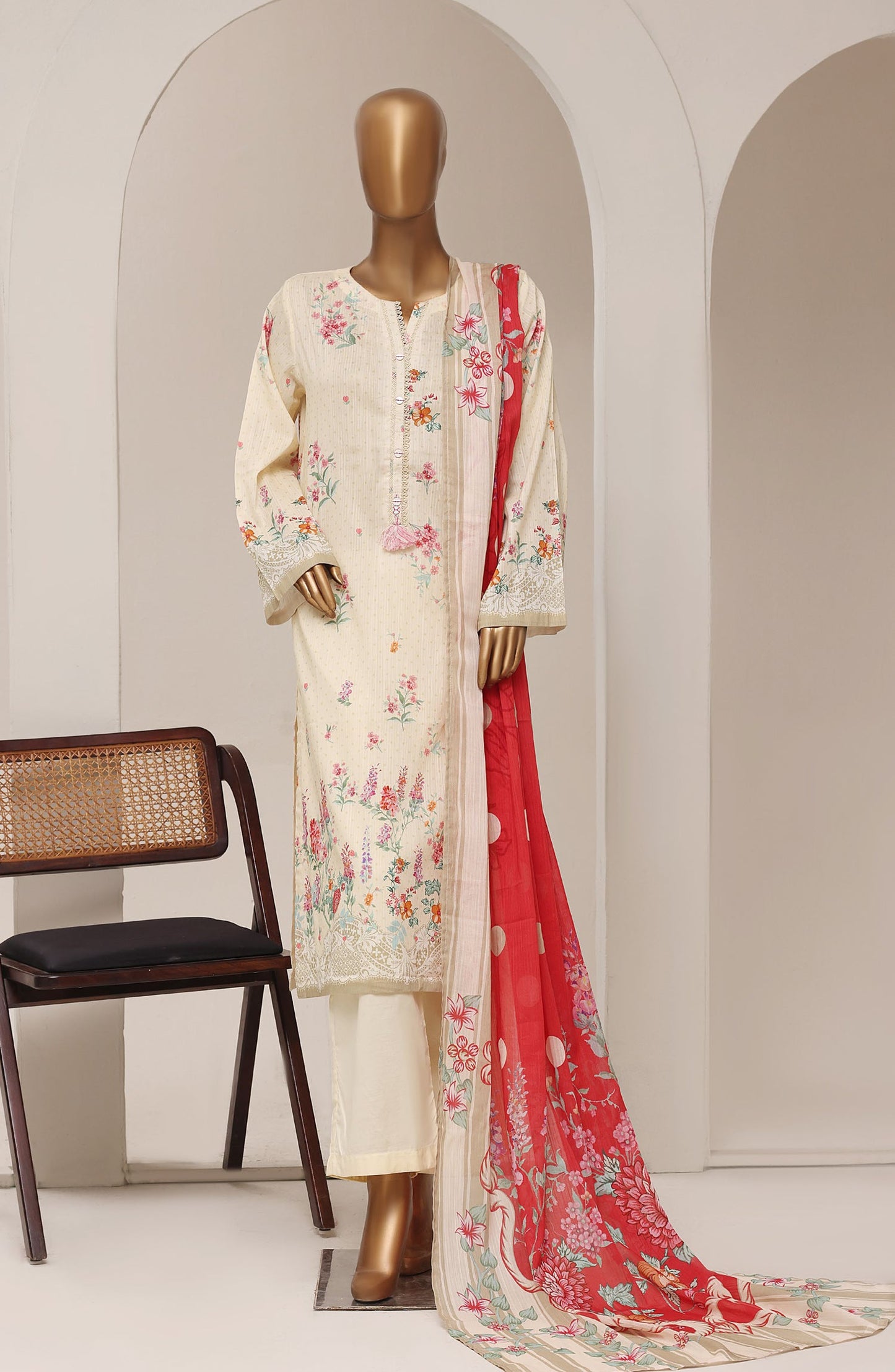 Sadabahar Printed Lawn Stitched 3 Piece Suit - D-06 - SBD26RTN - Yellow - Summer Collection