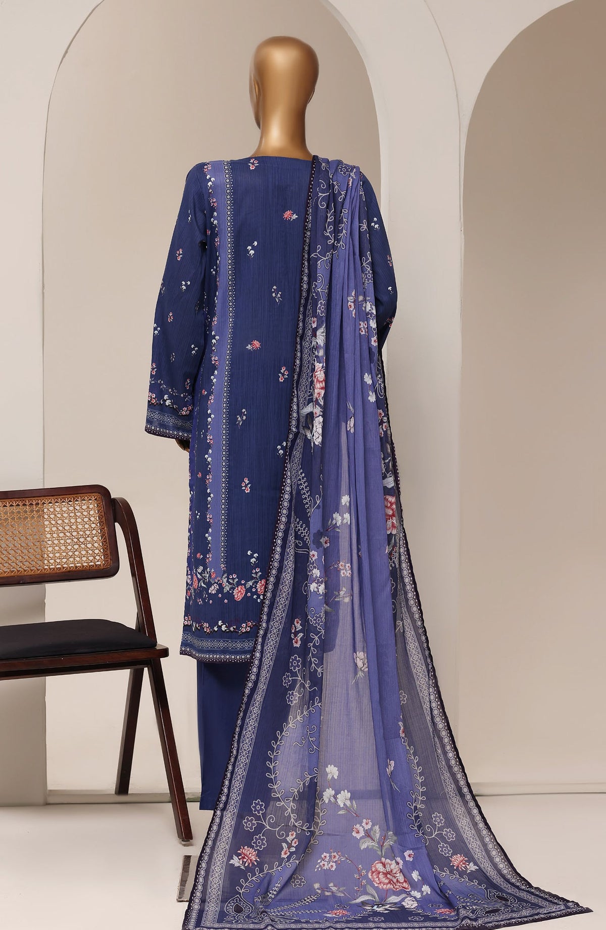 Sadabahar Printed Lawn Stitched 3 Piece Suit - D-05 - SBD26RTN - Blue - Summer Collection