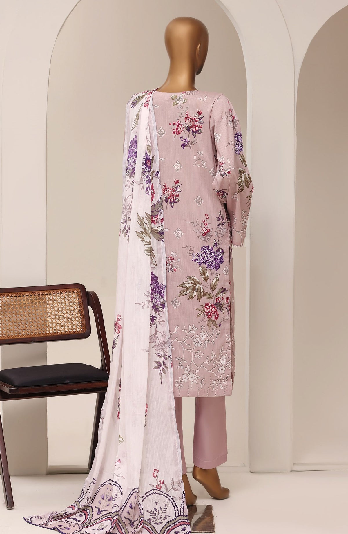 Sadabahar Printed Lawn Stitched 3 Piece Suit - D-04 - SBD26RTN - Pink - Summer Collection