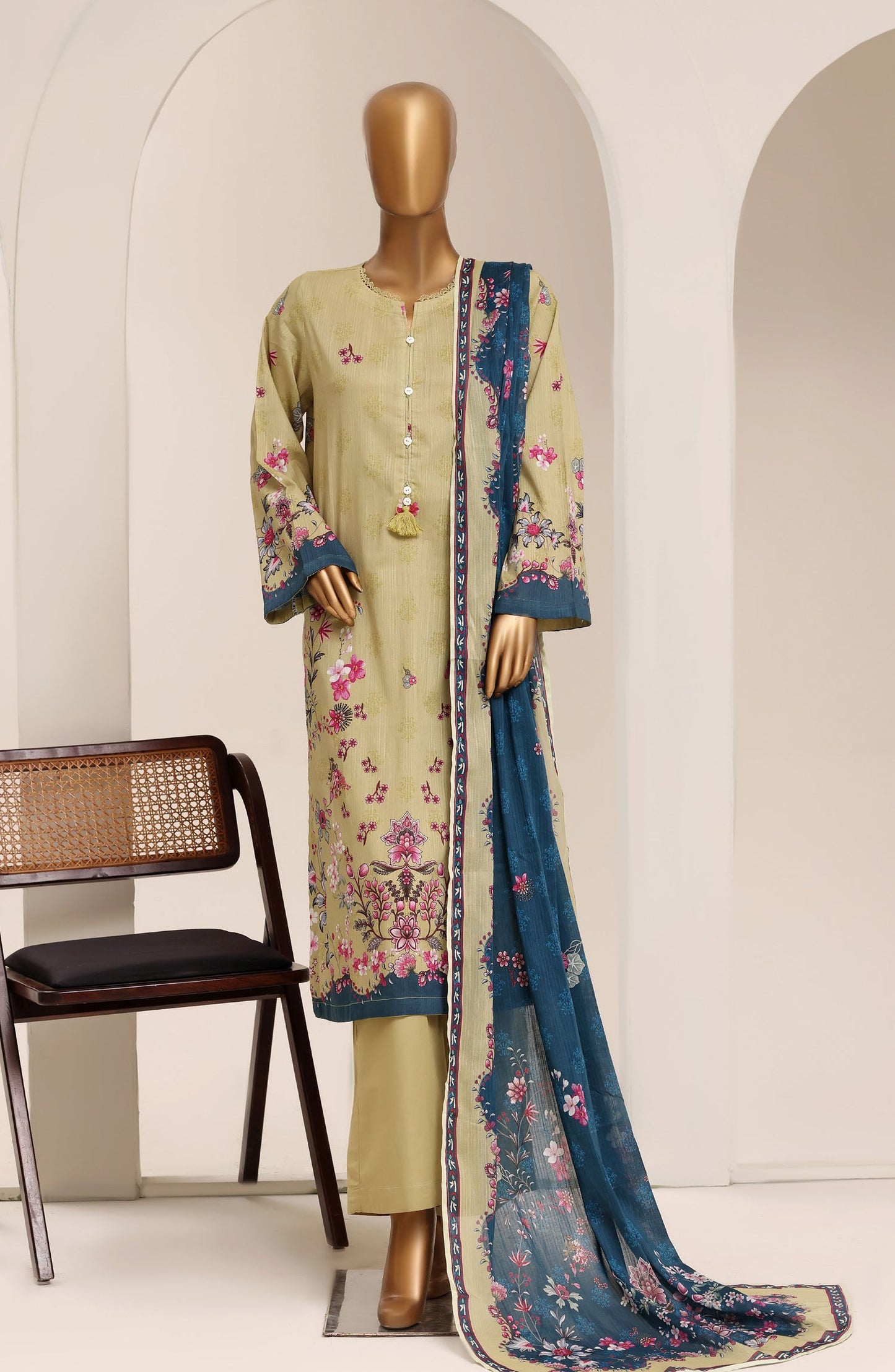 Sadabahar Printed Lawn Stitched 3 Piece Suit - D-01 - SBD26RTN - Green - Summer Collection