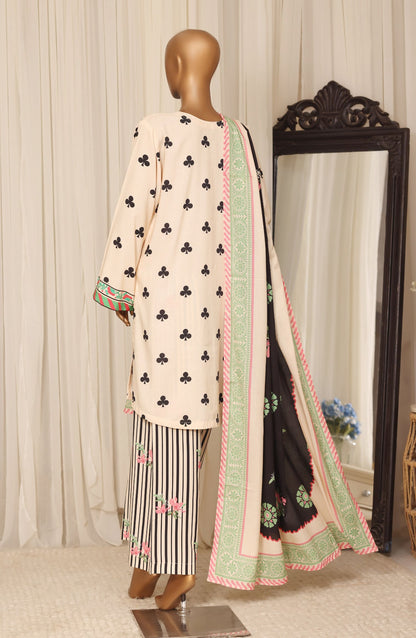 Sadabahar Printed Linen Stitched 3 Piece Suit - D-02 - SBD26LN - Fawn - Winter Collection