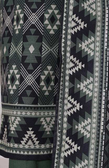 Sadabahar Printed Khaddar Stitched 3 Piece Suit - Design-03 - SDB25KHD - Black - Winter Collection