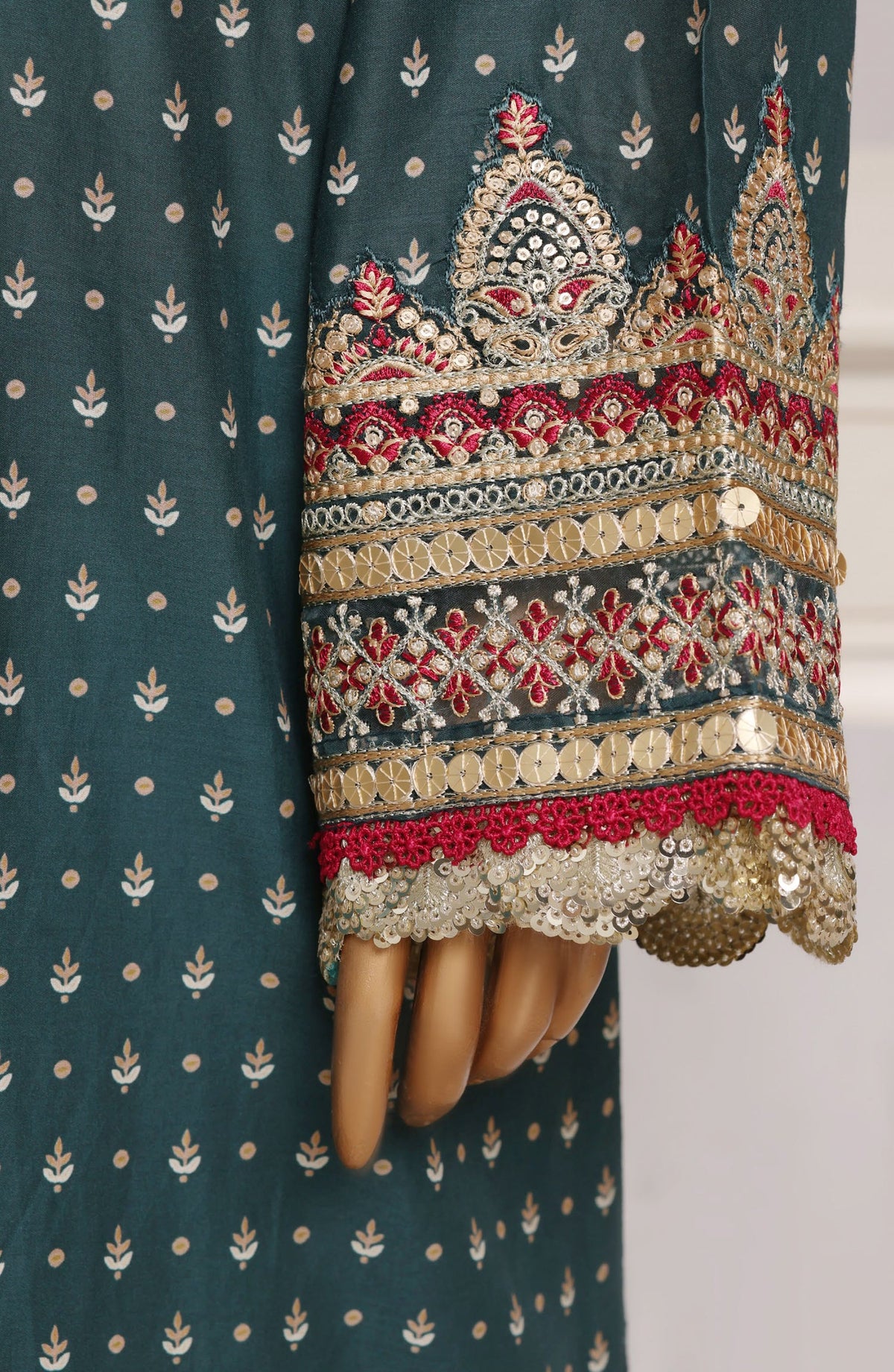 Sadabahar Regal Embroidered Lawn Stitched 3 Piece Suit - D-07 - SBD26RGR - Green - Festive Collection