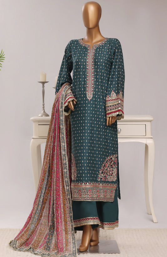 Sadabahar Regal Embroidered Lawn Stitched 3 Piece Suit - D-07 - SBD26RGR - Green - Festive Collection