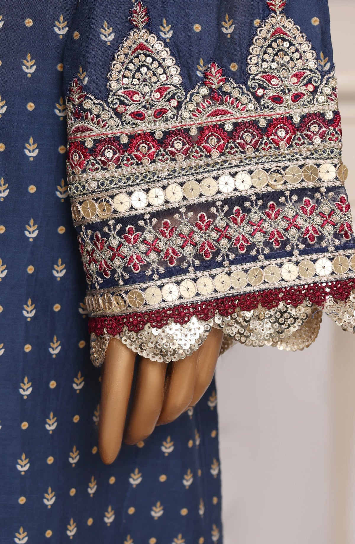 Sadabahar Regal Embroidered Lawn Stitched 3 Piece Suit - D-05 - SBD26RGR - Blue - Festive Collection