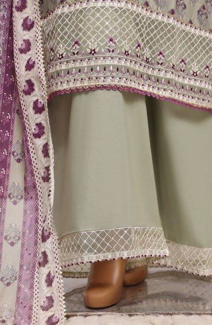 Sadabahar Regal Embroidered Lawn Stitched 3 Piece Suit - D-04 - SBD26RGR - Green - Festive Collection