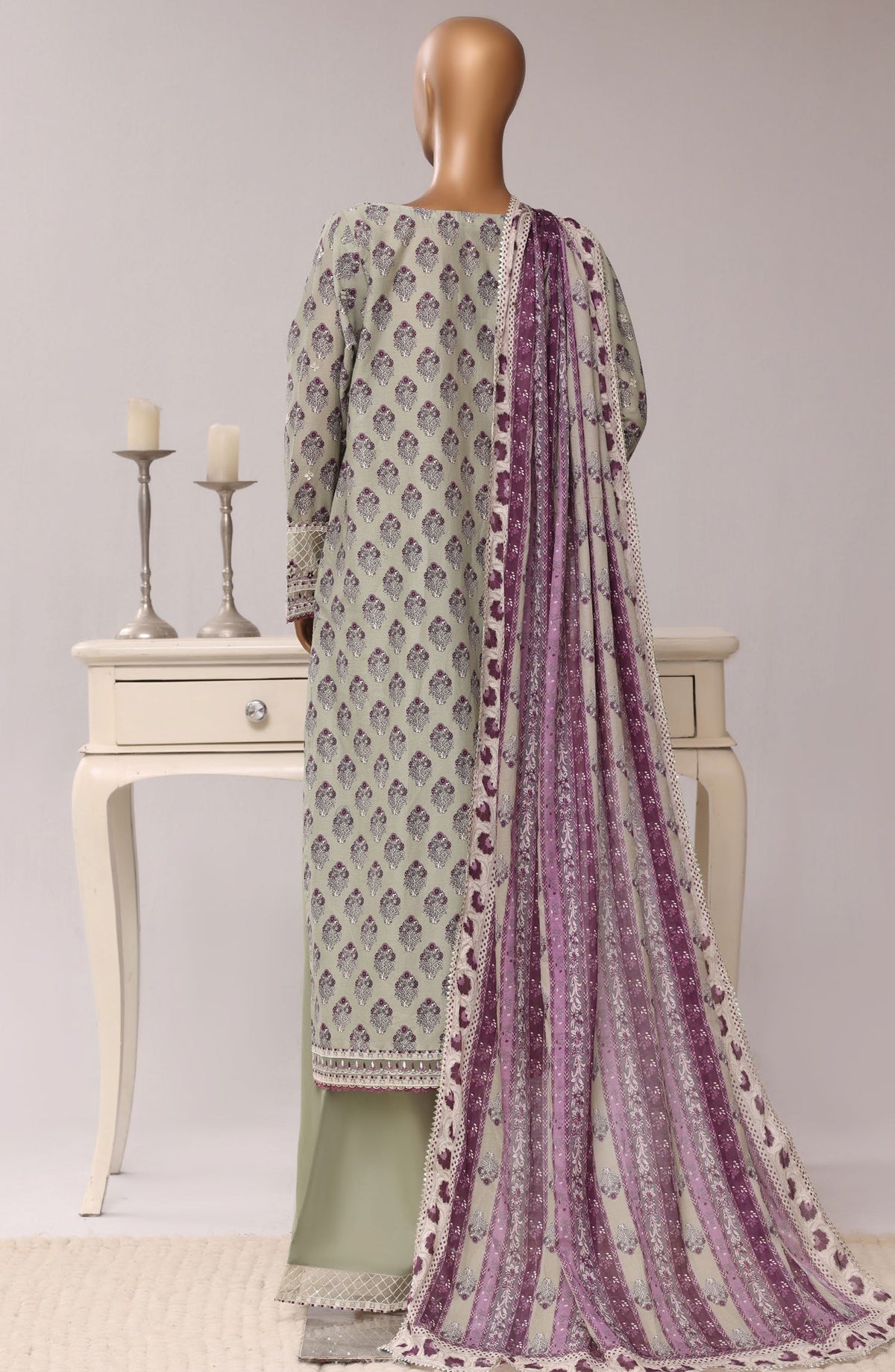 Sadabahar Regal Embroidered Lawn Stitched 3 Piece Suit - D-04 - SBD26RGR - Green - Festive Collection