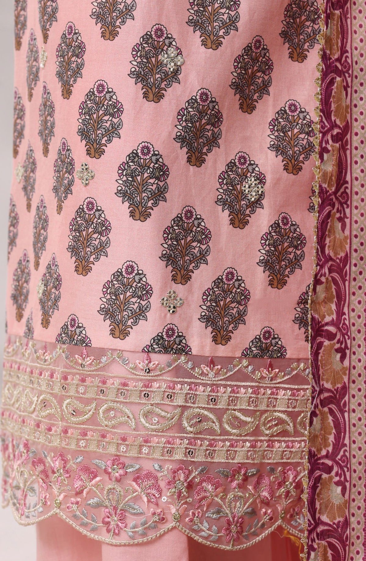 Sadabahar Regal Embroidered Lawn Stitched 3 Piece Suit - D-02 - SBD26RGR - Pink - Festive Collection