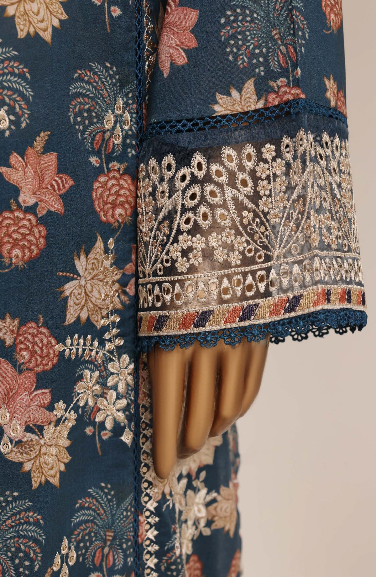 Sadabahar Signature Embroidered Stitched 3 Piece Suit - D-10 - SBD26XIT - Blue - Festive Collection