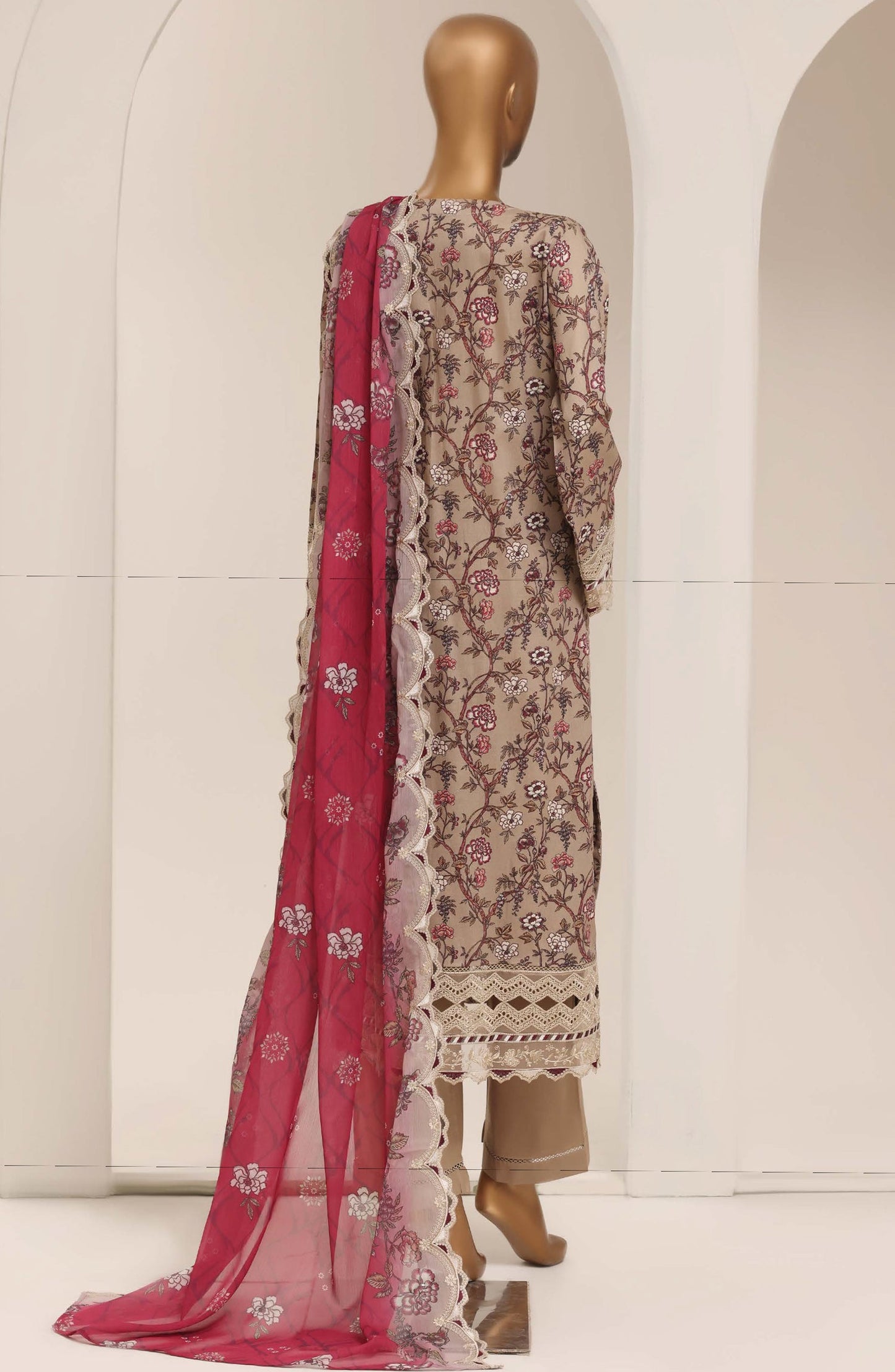 Sadabahar Signature Embroidered Stitched 3 Piece Suit - D-08 - SBD26XIT - Pink - Festive Collection