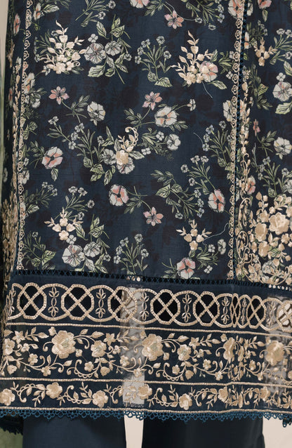 Sadabahar Signature Embroidered Stitched 3 Piece Suit - D-07 - SBD26XIT - Blue - Festive Collection