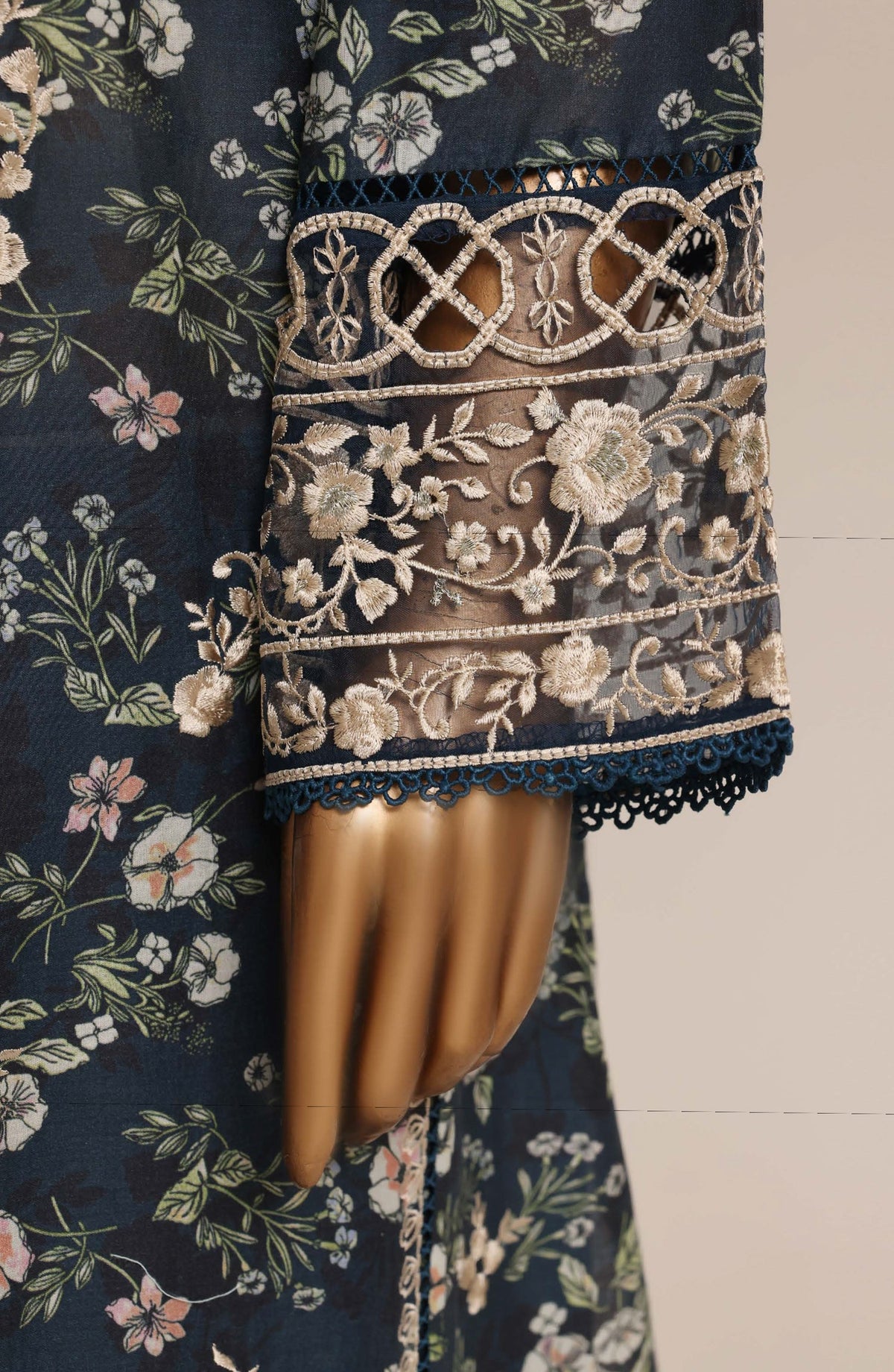 Sadabahar Signature Embroidered Stitched 3 Piece Suit - D-07 - SBD26XIT - Blue - Festive Collection