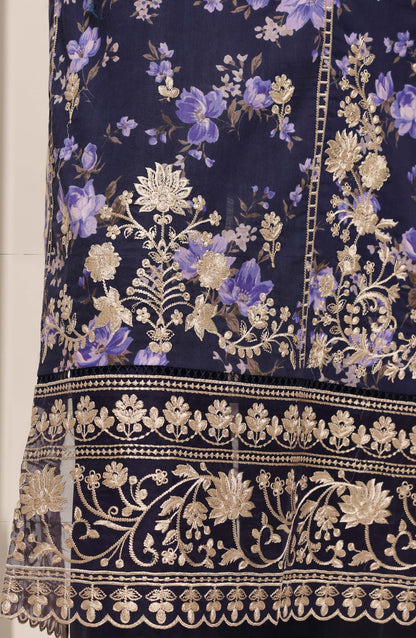 Sadabahar Signature Embroidered Stitched 3 Piece Suit - D-05 - SBD26XIT - Blue - Festive Collection