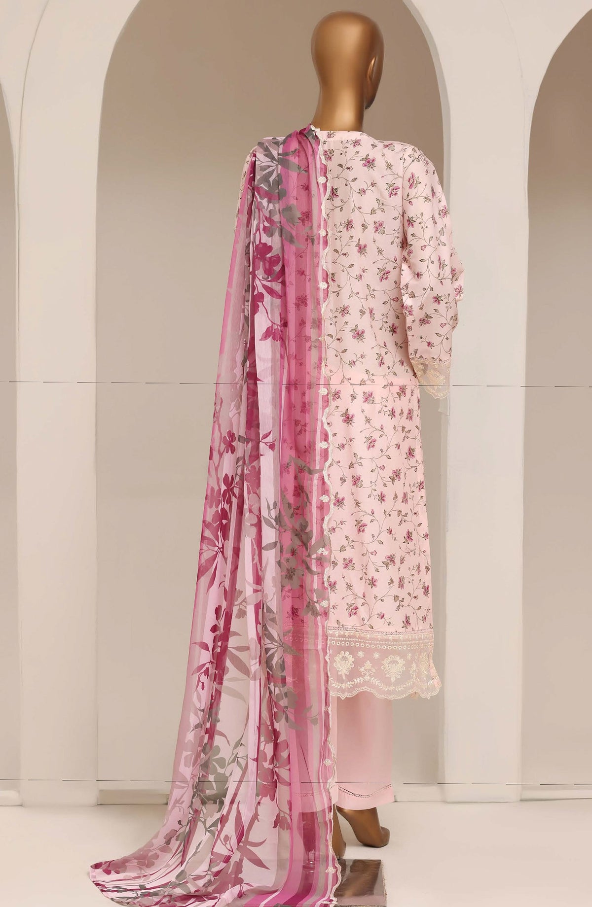 Sadabahar Signature Embroidered Stitched 3 Piece Suit - D-04 - SBD26XIT - Pink - Festive Collection