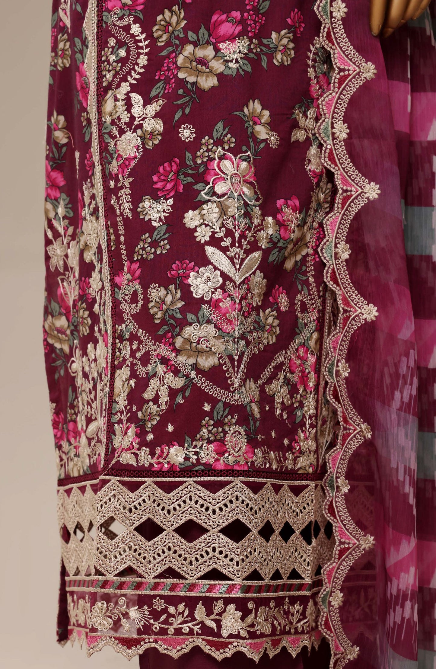 Sadabahar Signature Embroidered Stitched 3 Piece Suit - D-03 - SBD26XIT - Pink - Festive Collection