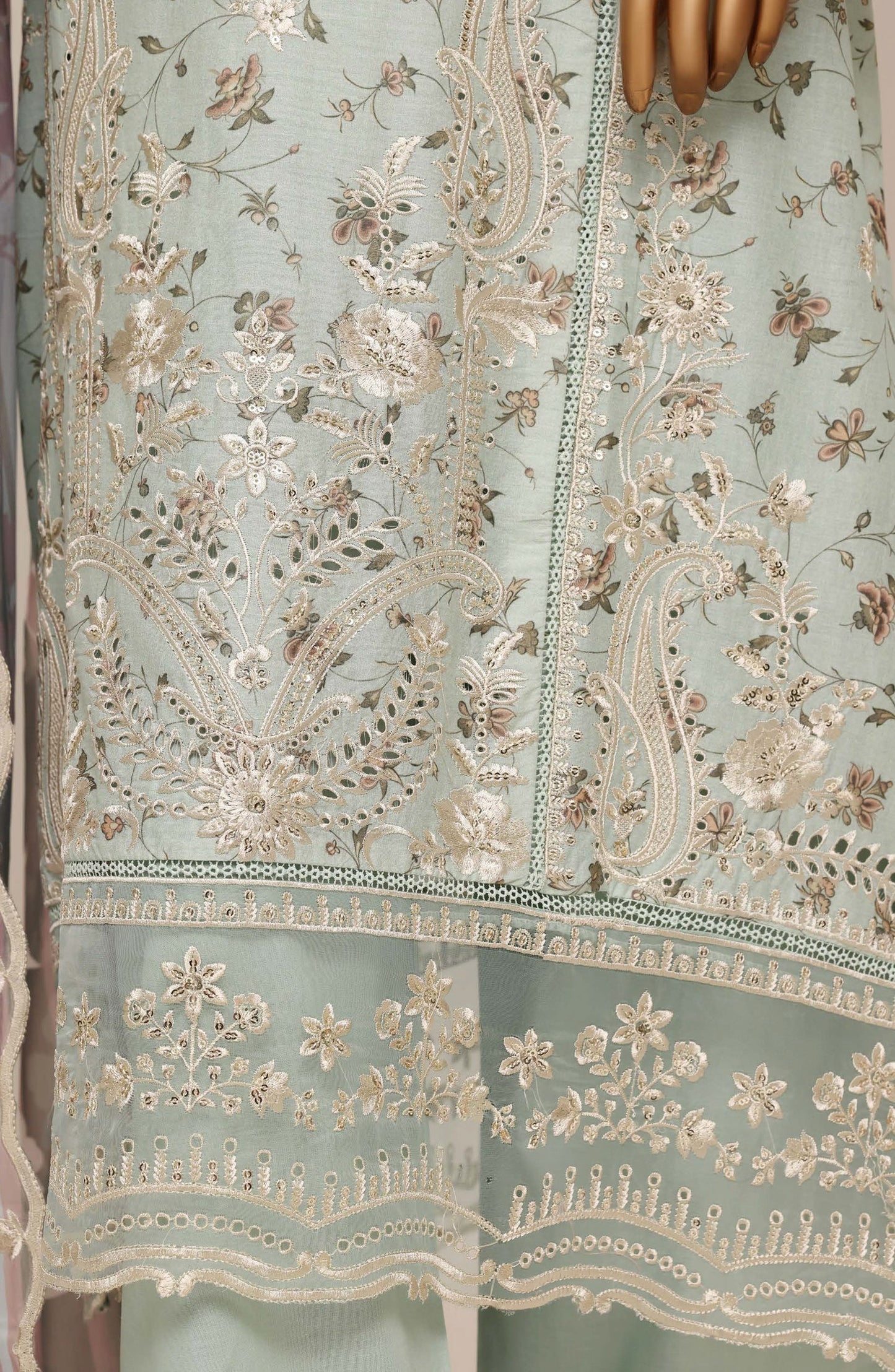 Sadabahar Signature Embroidered Stitched 3 Piece Suit - D-02 - SBD26XIT - Blue - Festive Collection
