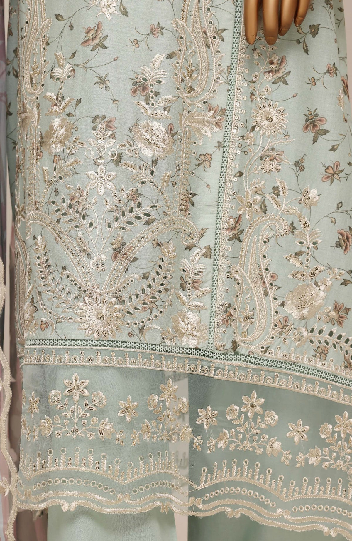 Sadabahar Signature Embroidered Stitched 3 Piece Suit - D-02 - SBD26XIT - Blue - Festive Collection