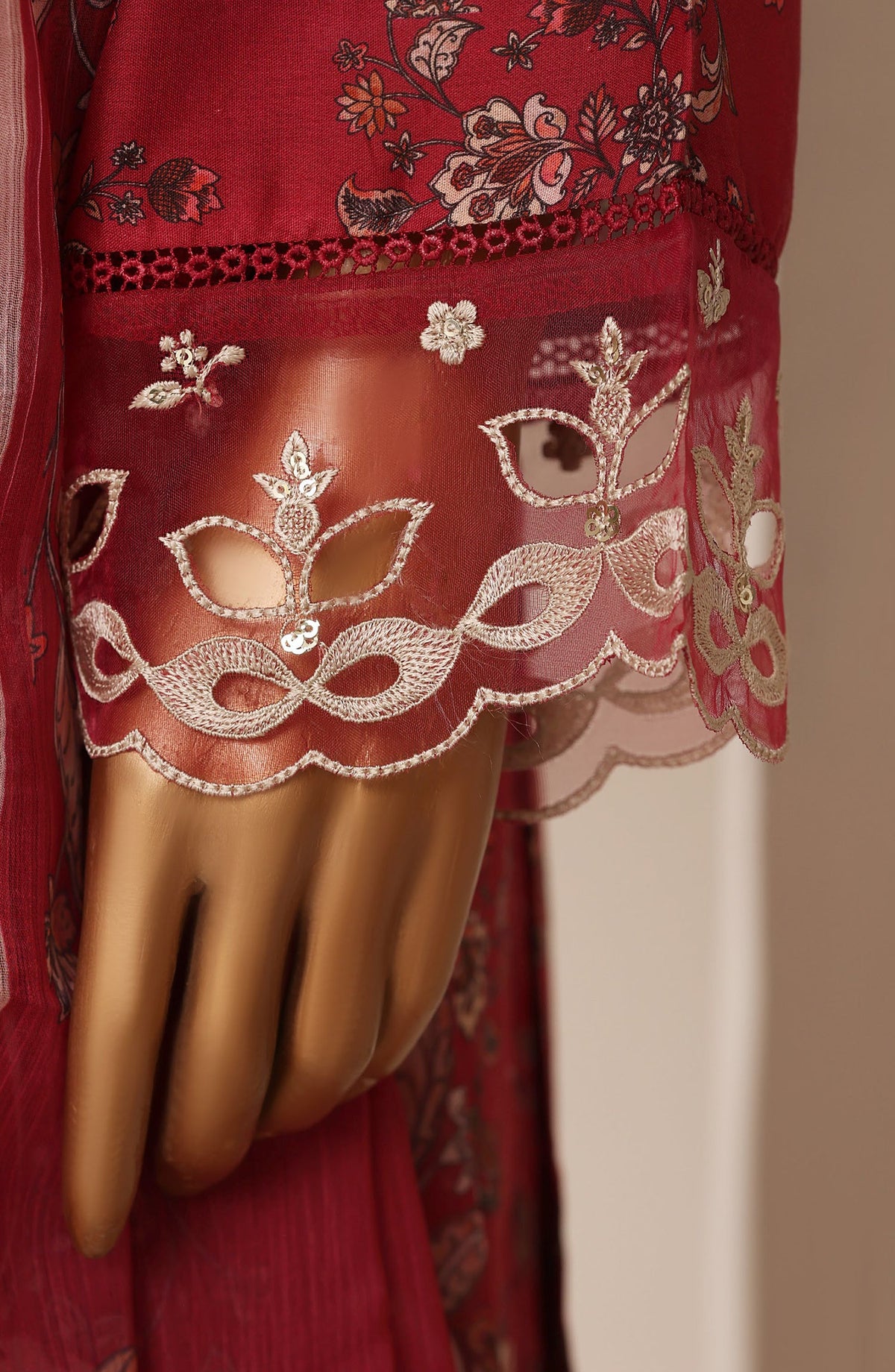 Sadabahar Signature Embroidered Stitched 3 Piece Suit - D-03 - SBD26SVEN - Red - Festive Collection