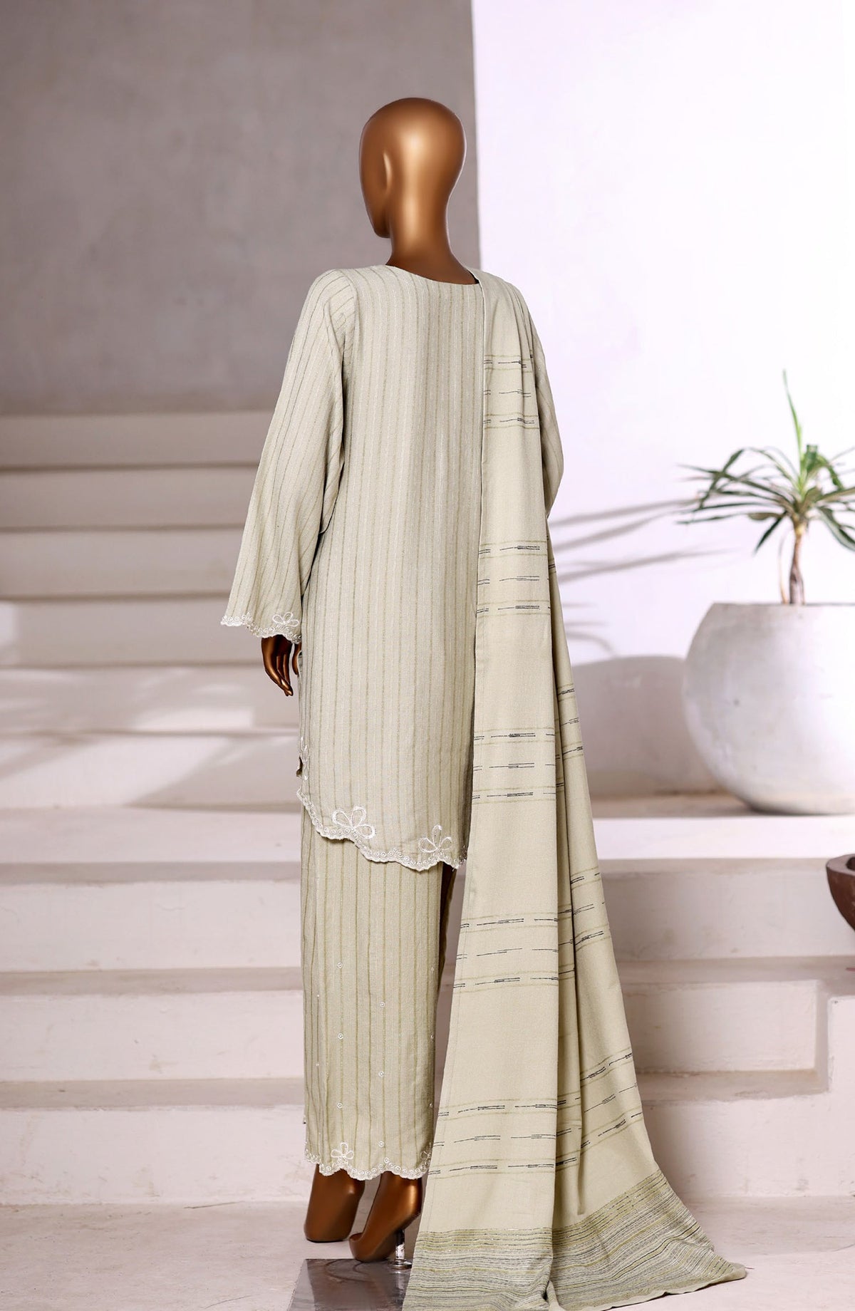 Sadabahar Vybe Embroidered Dhanak Stitched 3 Piece Suit - Design-02 - SBD25DNK - Green - Winter Collection