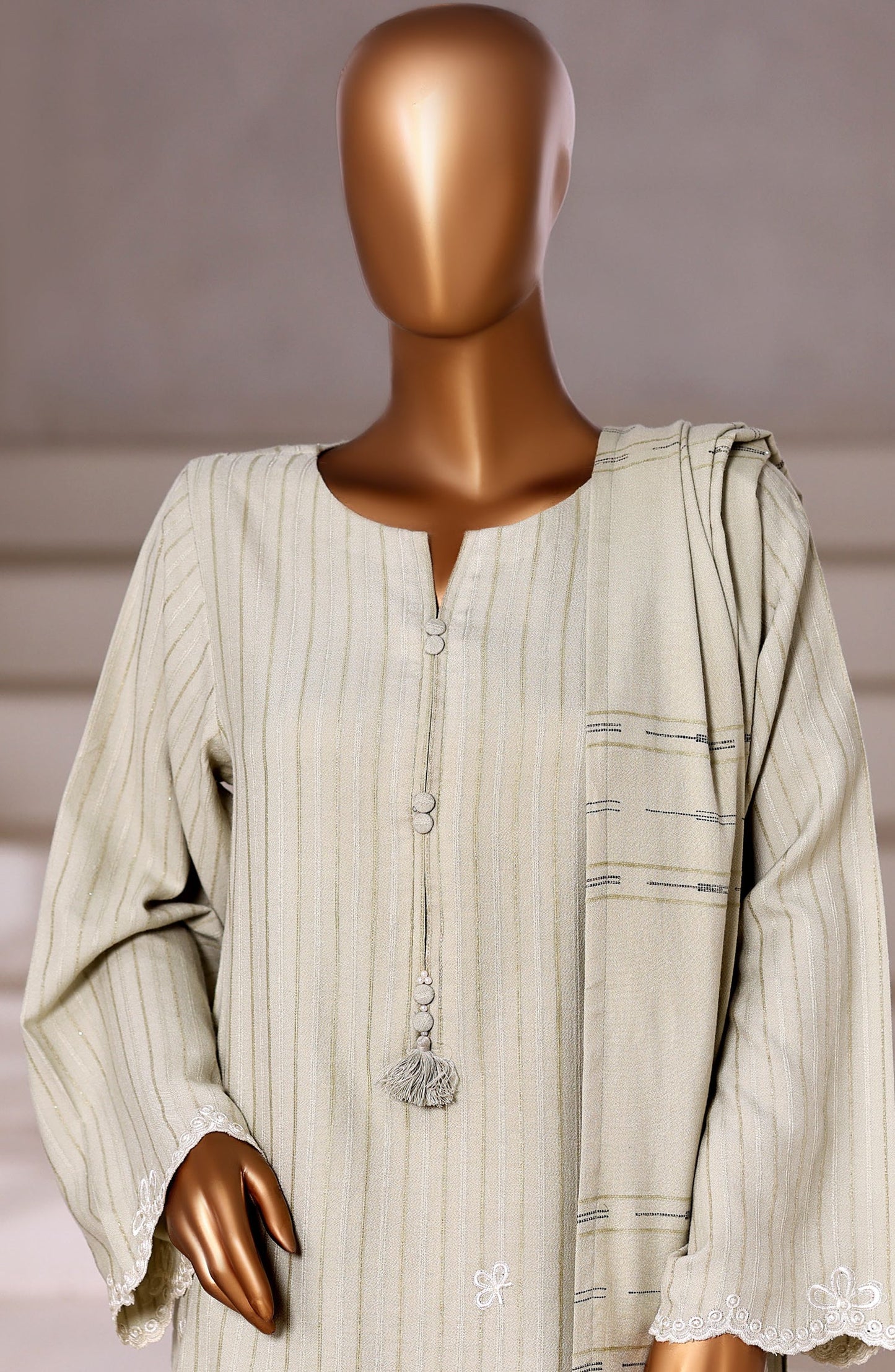 Sadabahar Vybe Embroidered Dhanak Stitched 3 Piece Suit - Design-02 - SBD25DNK - Green - Winter Collection