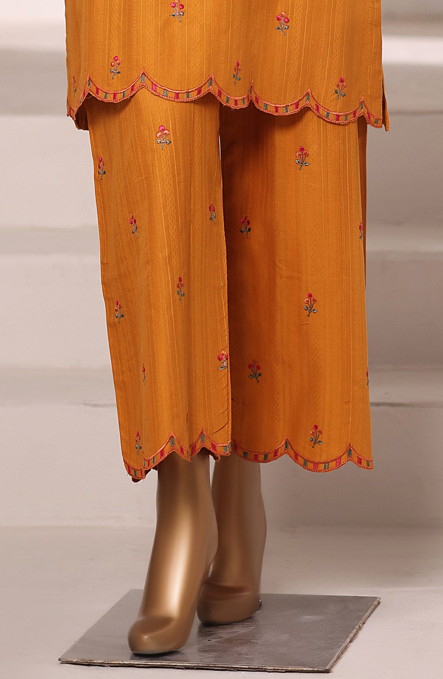Sadabahar Vybe Embroidered Jacquard Stitched 2 Piece Co ord Set - Design-04 - SBD25JCQ - Mustard - Casual Collection
