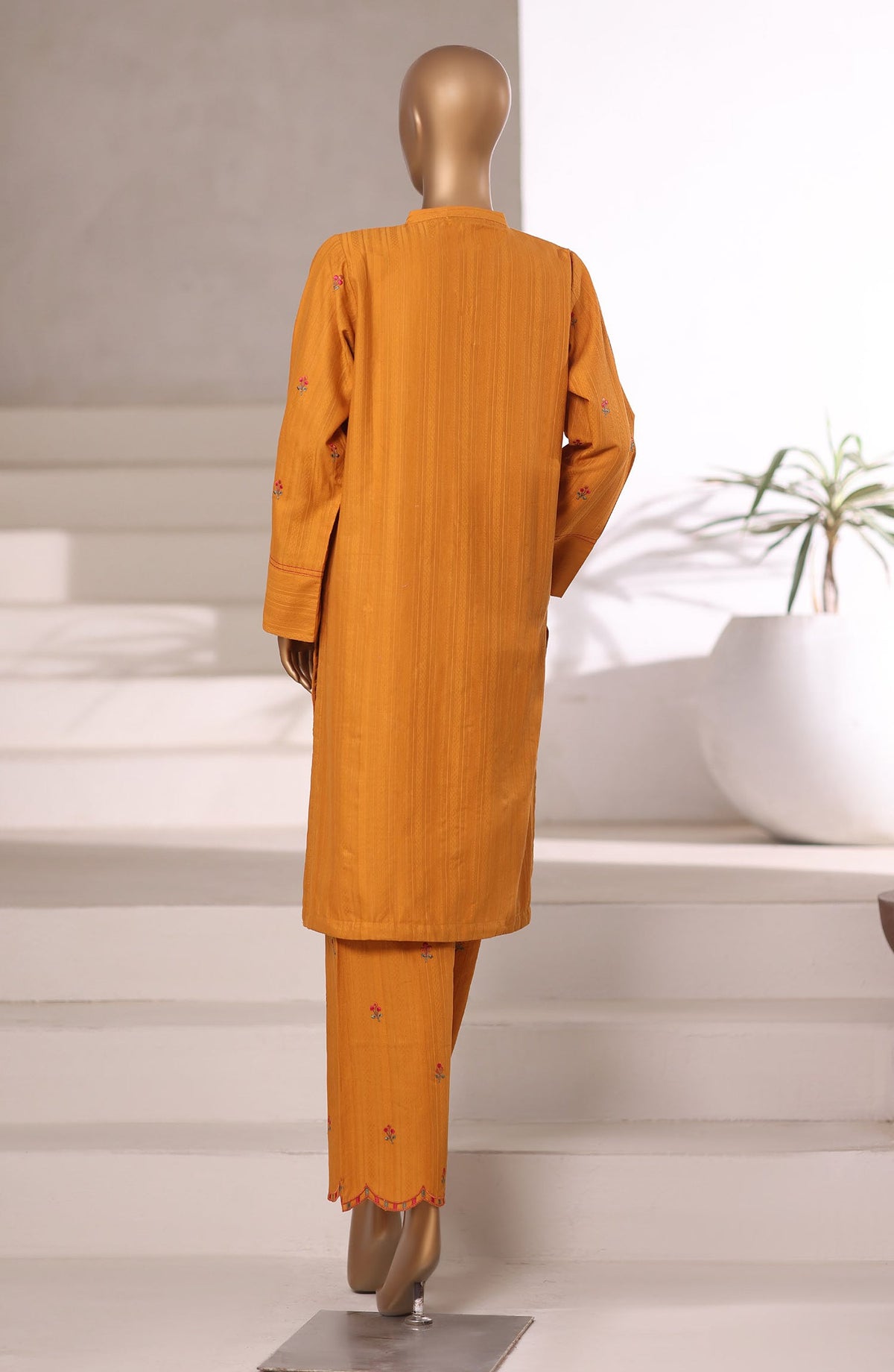 Sadabahar Vybe Embroidered Jacquard Stitched 2 Piece Co ord Set - Design-04 - SBD25JCQ - Mustard - Casual Collection