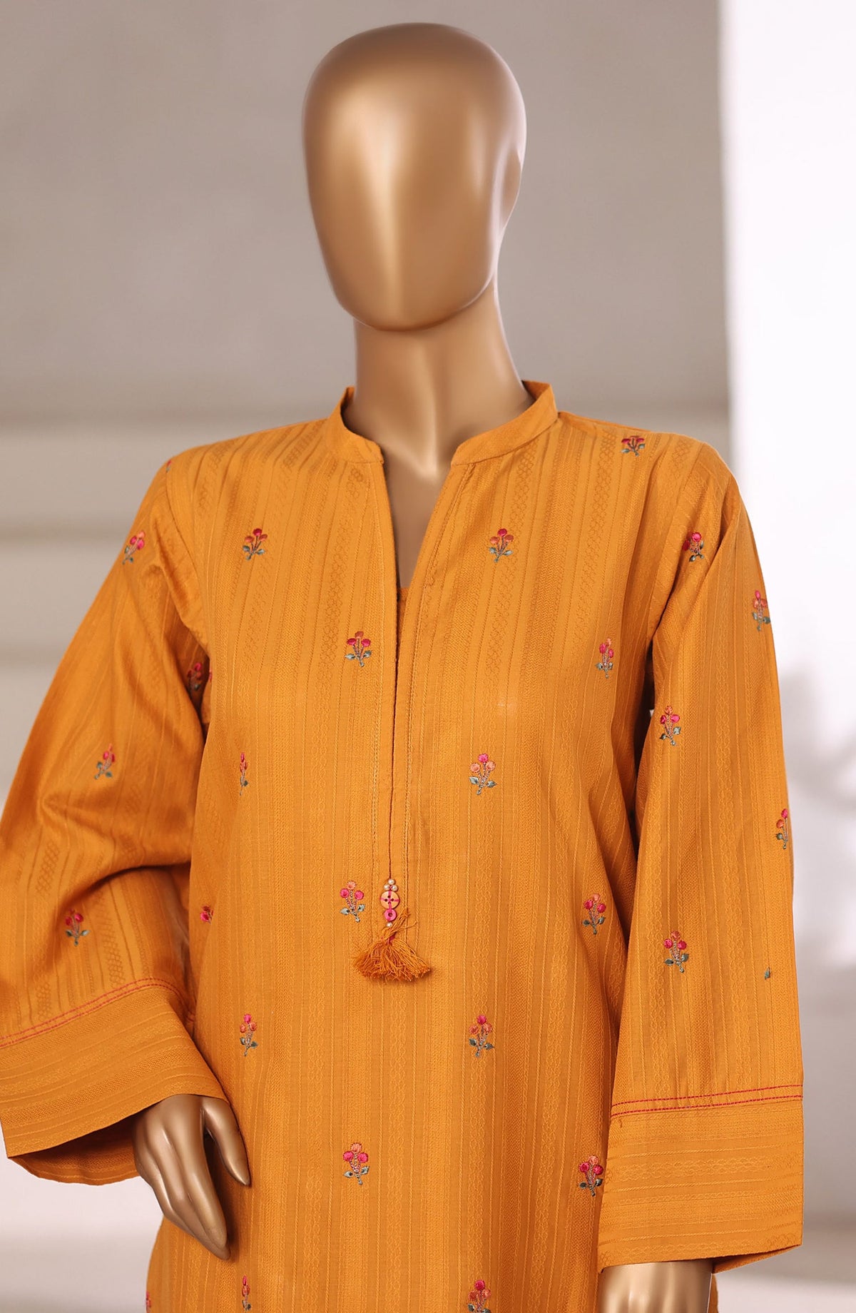 Sadabahar Vybe Embroidered Jacquard Stitched 2 Piece Co ord Set - Design-04 - SBD25JCQ - Mustard - Casual Collection