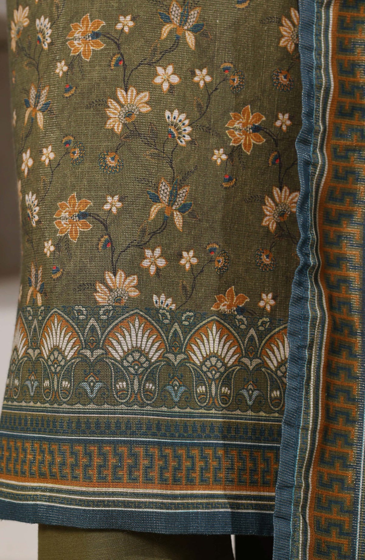 Sadabahar Printed Khaddar Stitched 3 Piece Suit - Design-02 - SBD25SHIMR - Green - Winter Collection