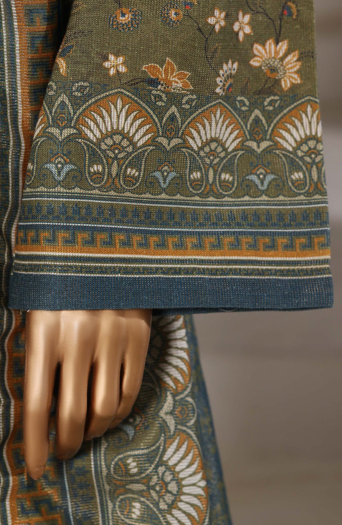 Sadabahar Printed Khaddar Stitched 3 Piece Suit - Design-02 - SBD25SHIMR - Green - Winter Collection