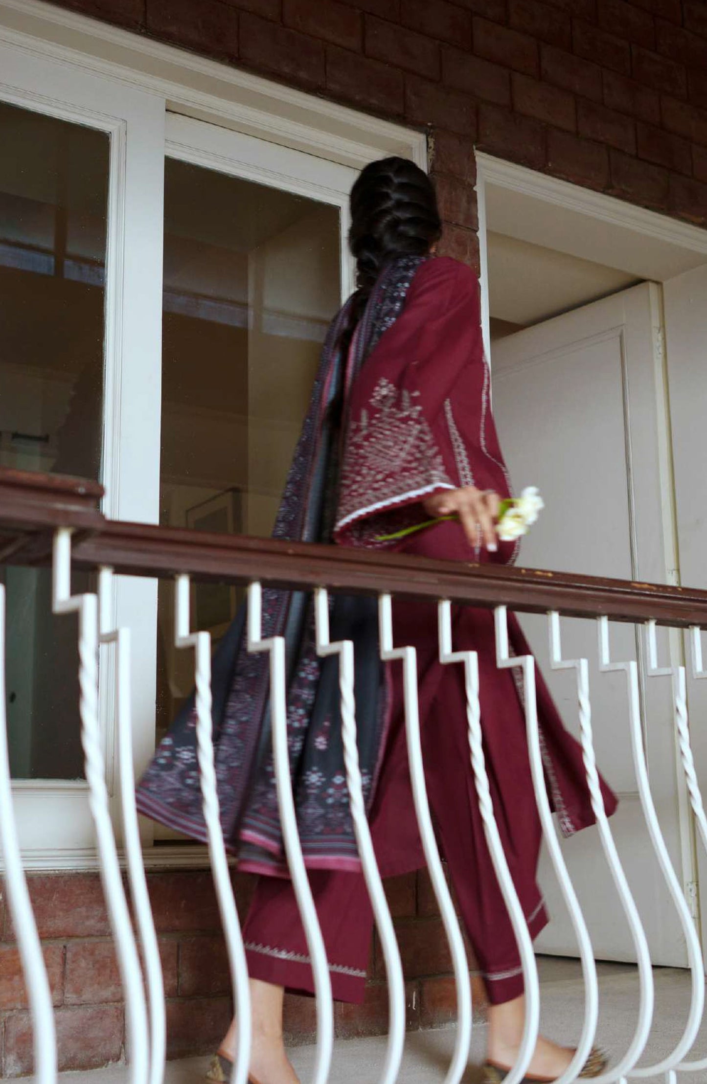 Sakoon by Casual Lite Embroidered Cotton Lawn Stitched 3 Piece Suit - Outfit-07 The Maroon - CL26SKN - Summer Collection