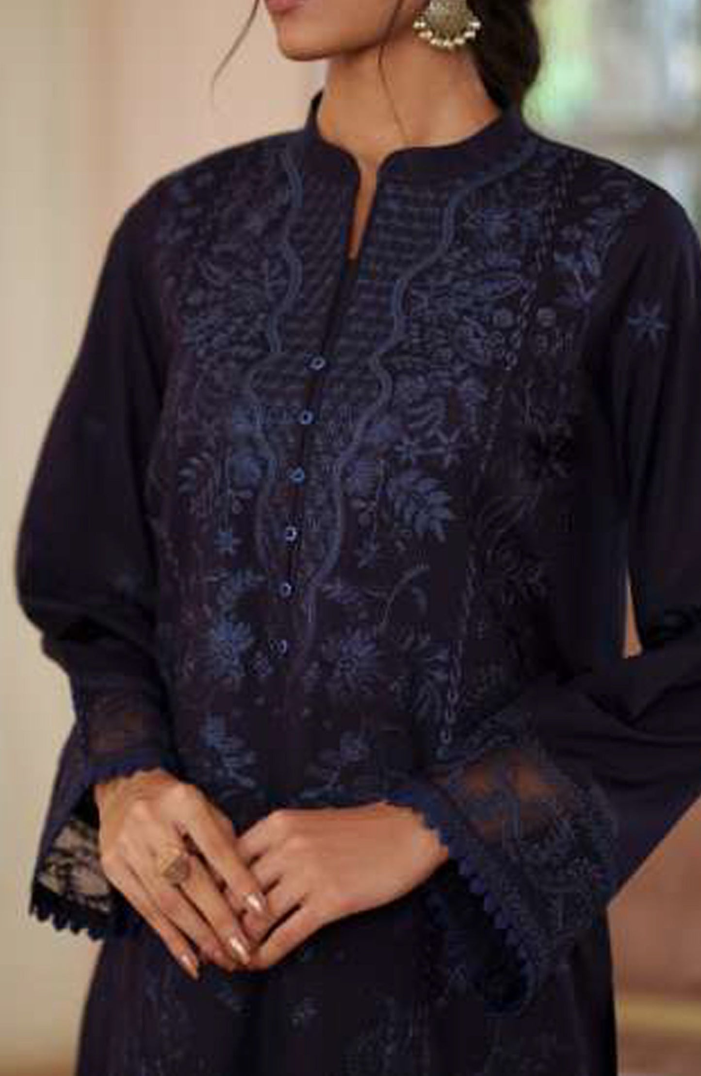 Sakoon by Casual Lite Embroidered Cotton Lawn Stitched 3 Piece Suit - Outfit-06 The Blue - CL26SKN - Summer Collection