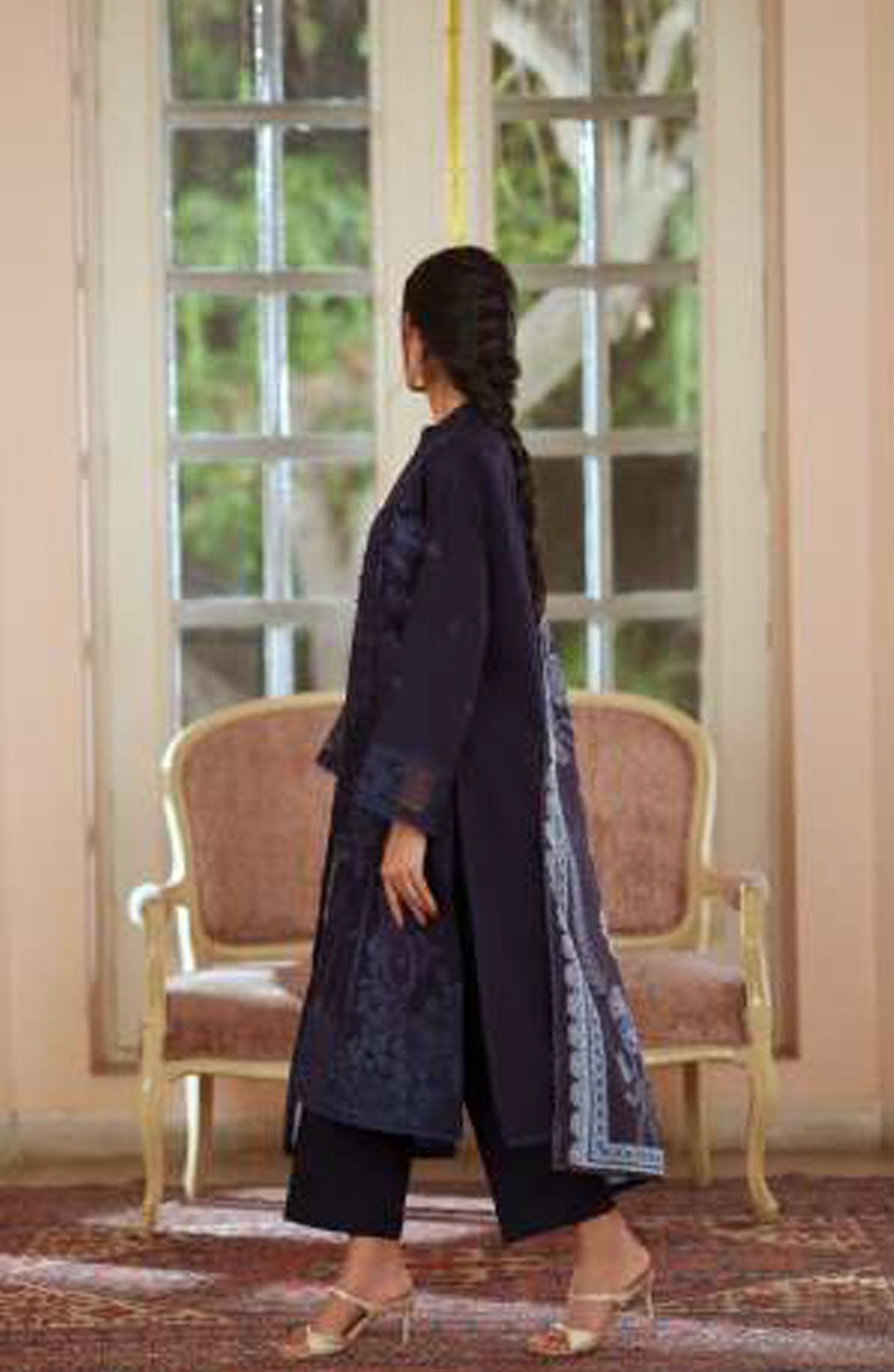 Sakoon by Casual Lite Embroidered Cotton Lawn Stitched 3 Piece Suit - Outfit-06 The Blue - CL26SKN - Summer Collection