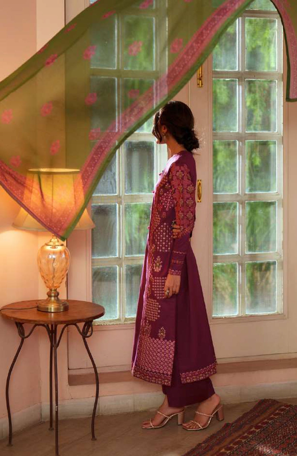 Sakoon by Casual Lite Embroidered Cotton Lawn Stitched 3 Piece Suit - Outfit-05 The Magenta - CL26SKN - Summer Collection