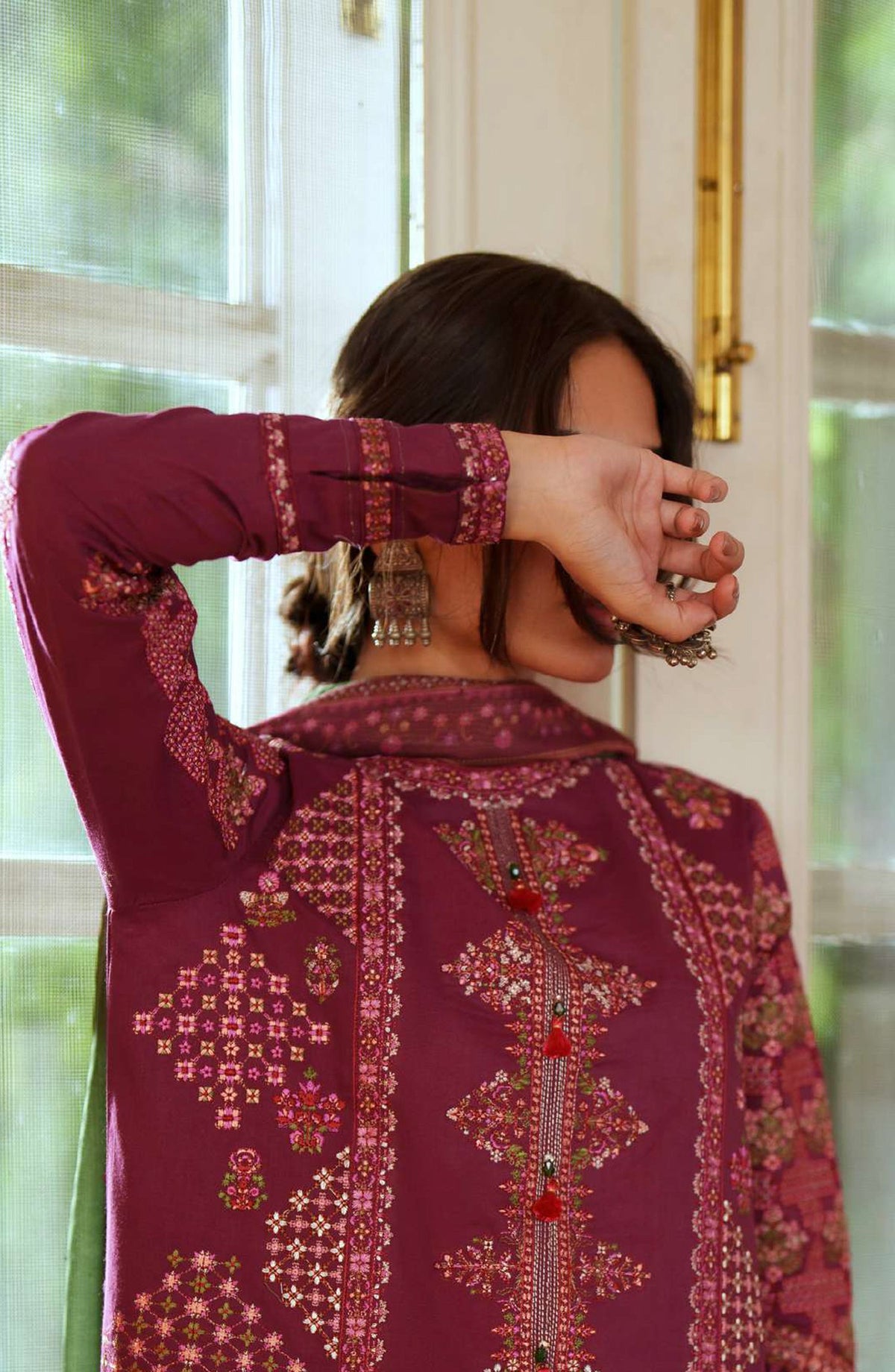 Sakoon by Casual Lite Embroidered Cotton Lawn Stitched 3 Piece Suit - Outfit-05 The Magenta - CL26SKN - Summer Collection