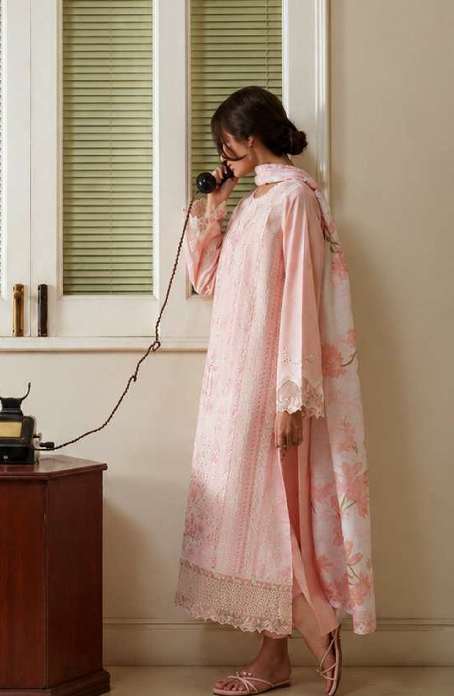 Sakoon by Casual Lite Embroidered Cotton Lawn Stitched 3 Piece Suit - Outfit-03 The Pinkish - CL26SKN - Summer Collection
