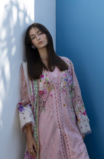 Santorini by Elaf Premium Digital Printed Lawn Unstitched 3 Piece Suit - EPN-02 ANGEL - EL26SNT - Pink - Summer Collection