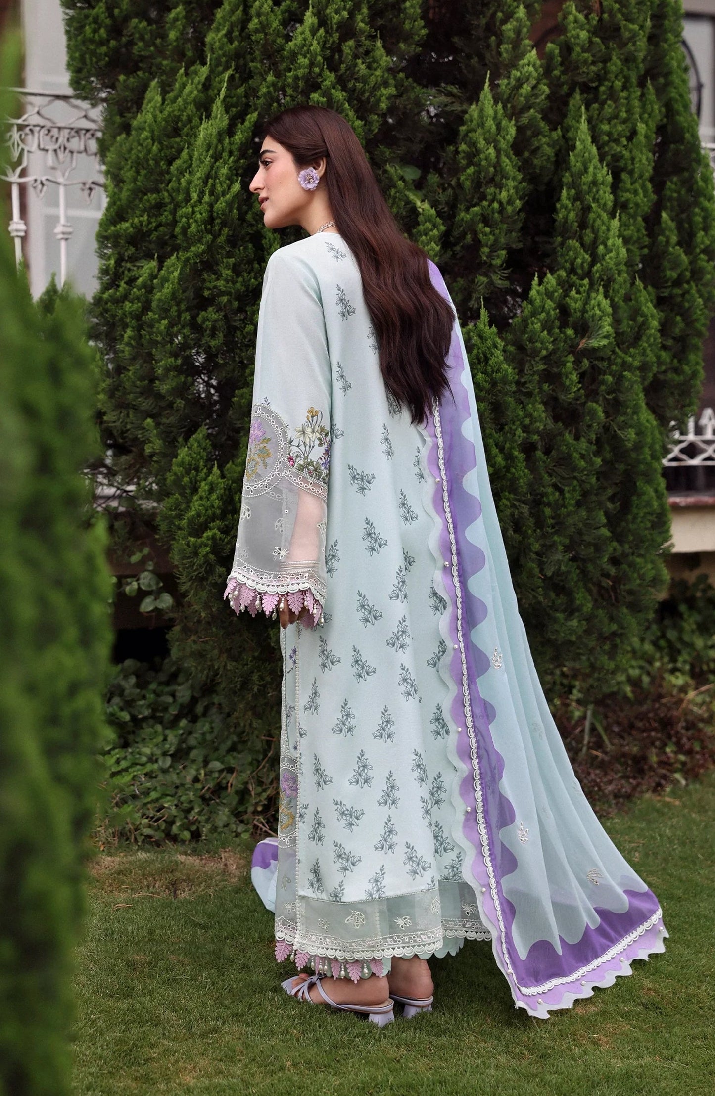 Sardinia Embroidered Lawn Unstitched 3 Piece Suit - Misty Morning - SRD26LW - Sky Blue - Summer Festive Collection